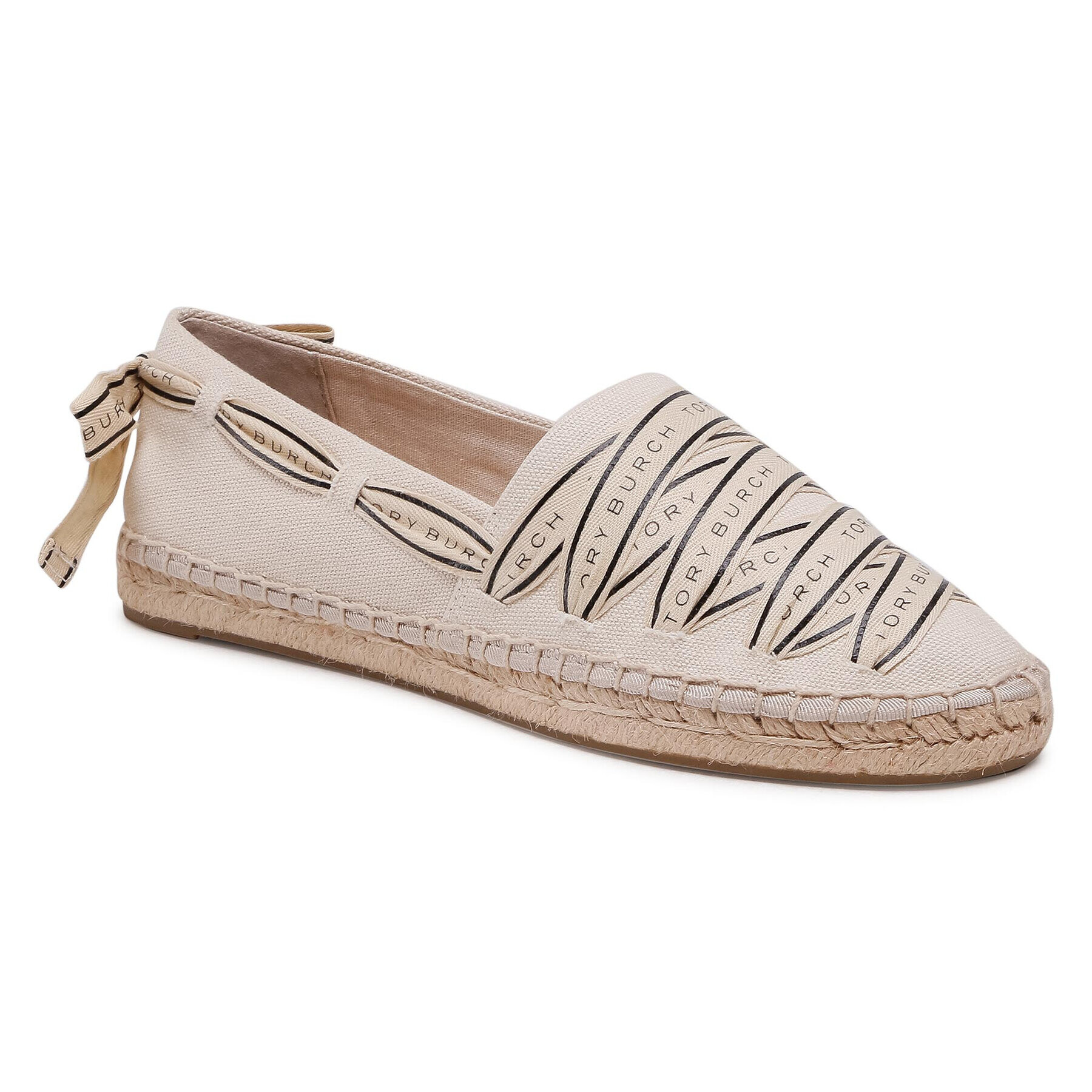 Tory Burch Еспадрили Tory Ribbon Herringbone Espadrille 81319 Бежов - Pepit.bg