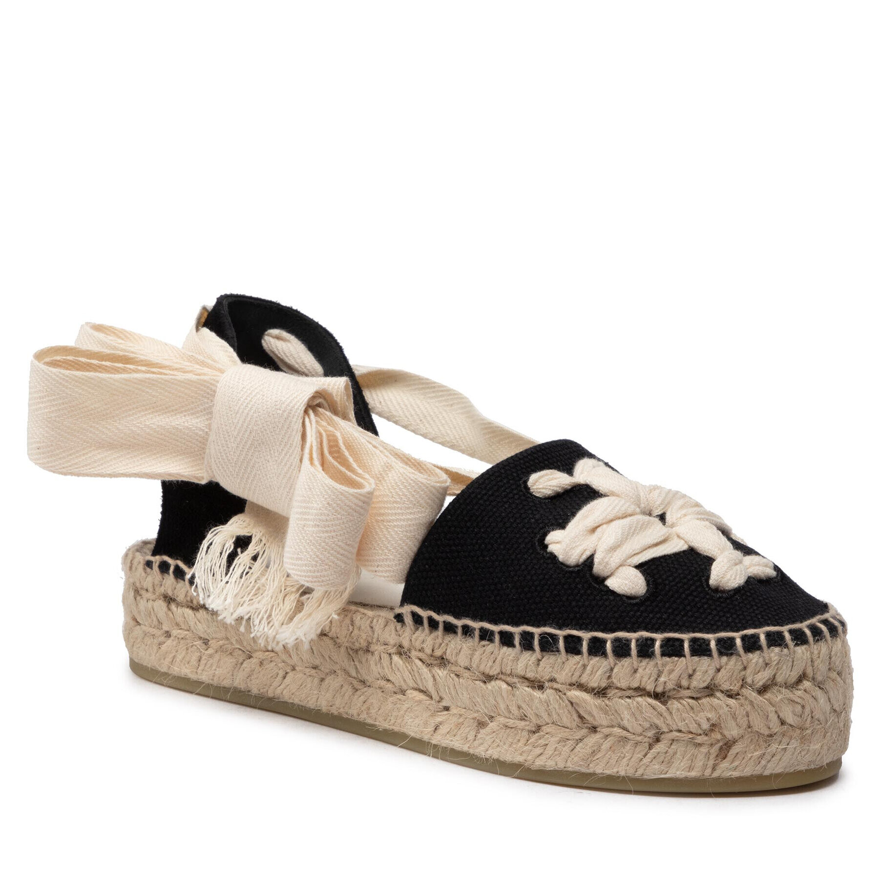 Tory Burch Еспадрили Woven Double Espadrille 140308 Черен - Pepit.bg