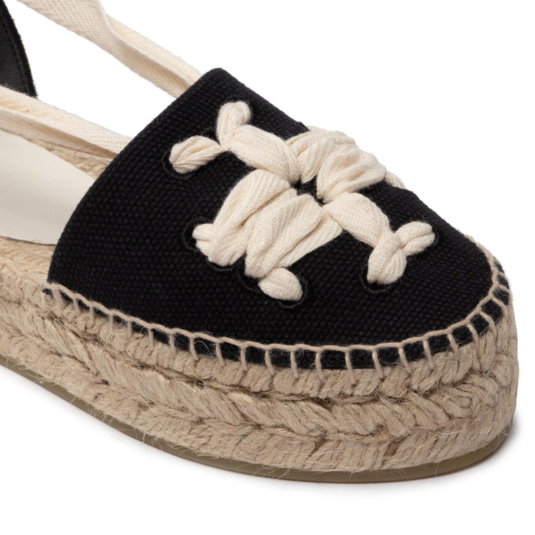 Tory Burch Еспадрили Woven Double Espadrille 140308 Черен - Pepit.bg