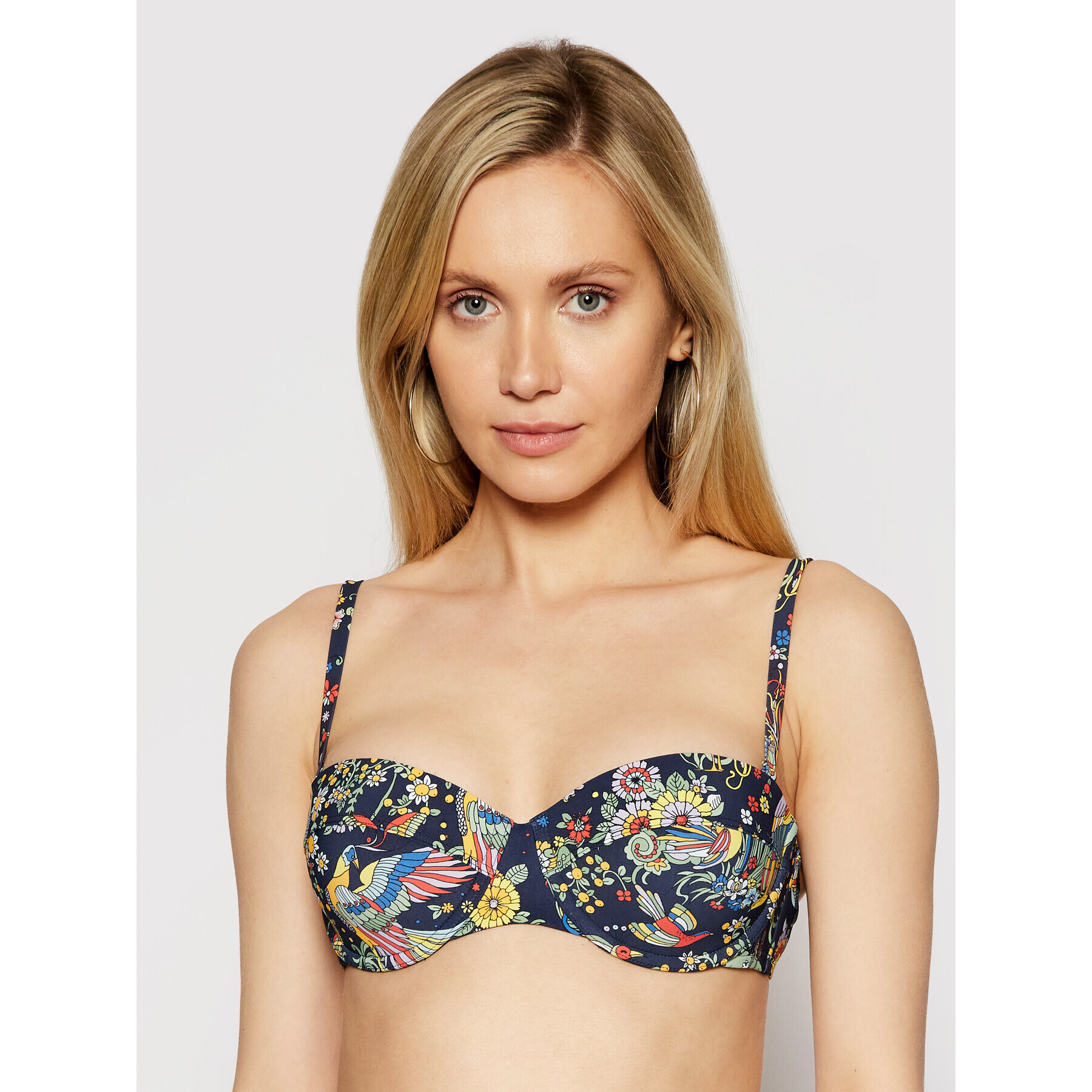 Tory Burch Горнище на бански Printed Underwire 56939 Тъмносин - Pepit.bg