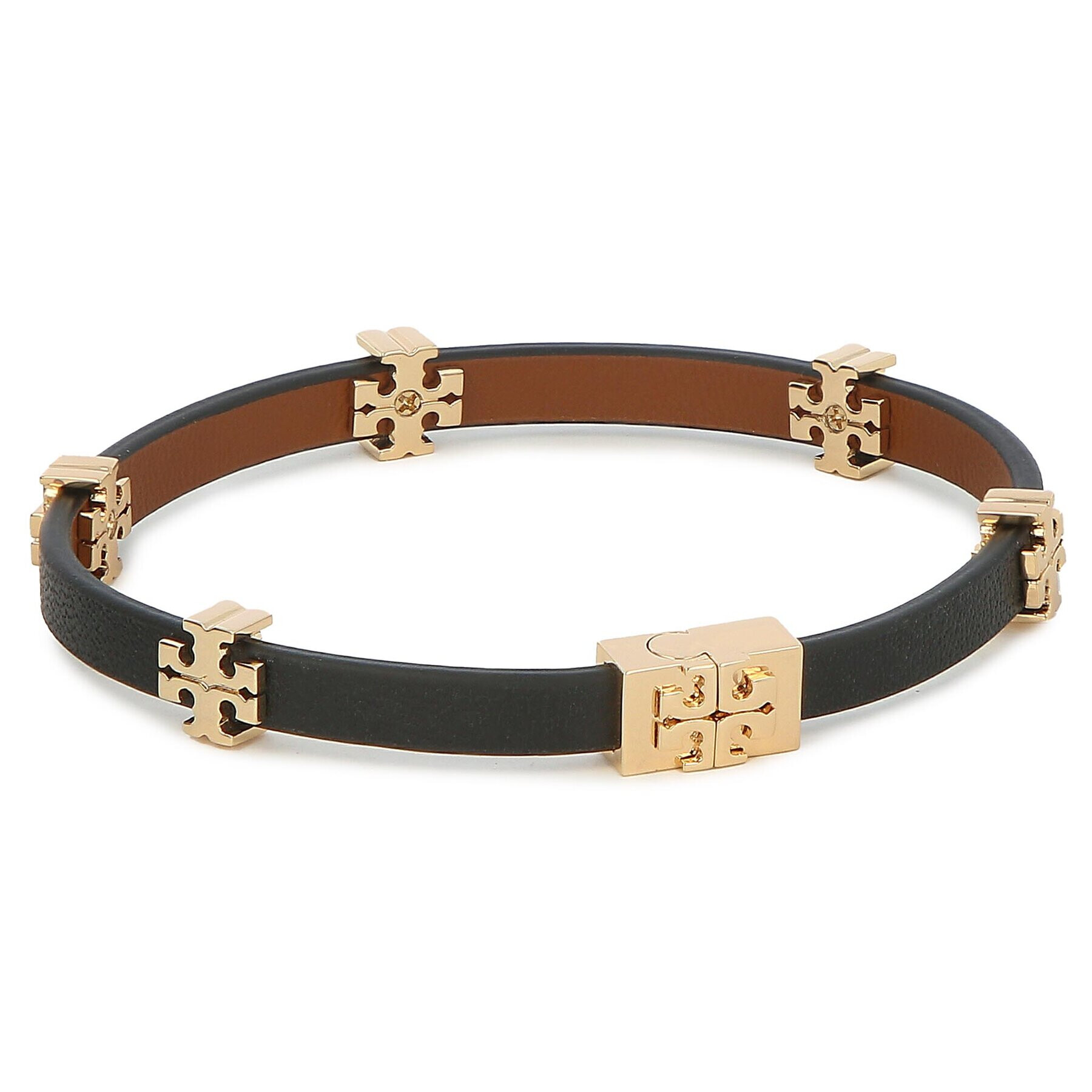 Tory Burch Гривна Eleanor Leather Bracelet 147235 Черен - Pepit.bg