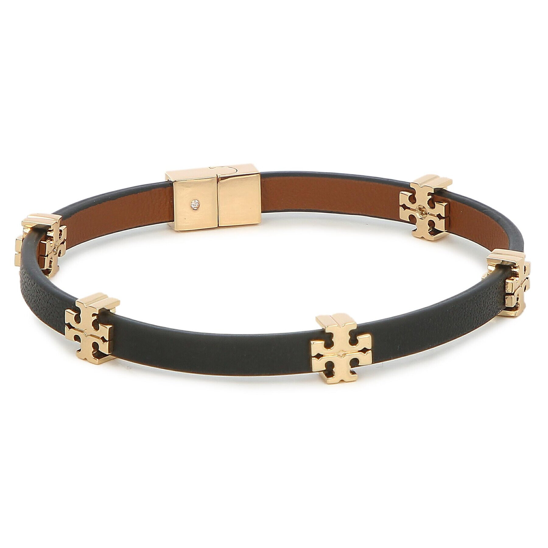 Tory Burch Гривна Eleanor Leather Bracelet 147235 Черен - Pepit.bg