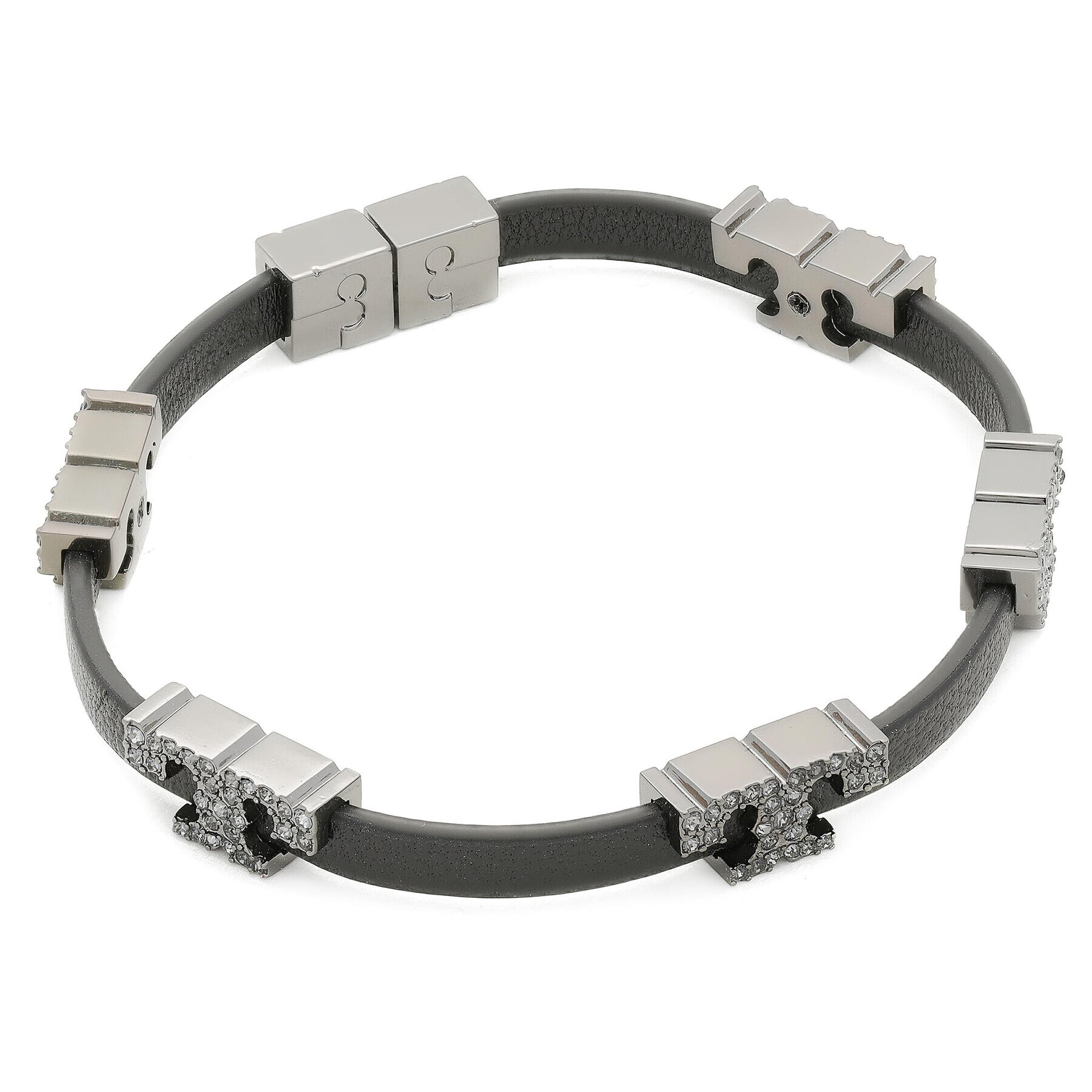 Tory Burch Гривна Serif-T Stackable Bracelet 80702 Черен - Pepit.bg