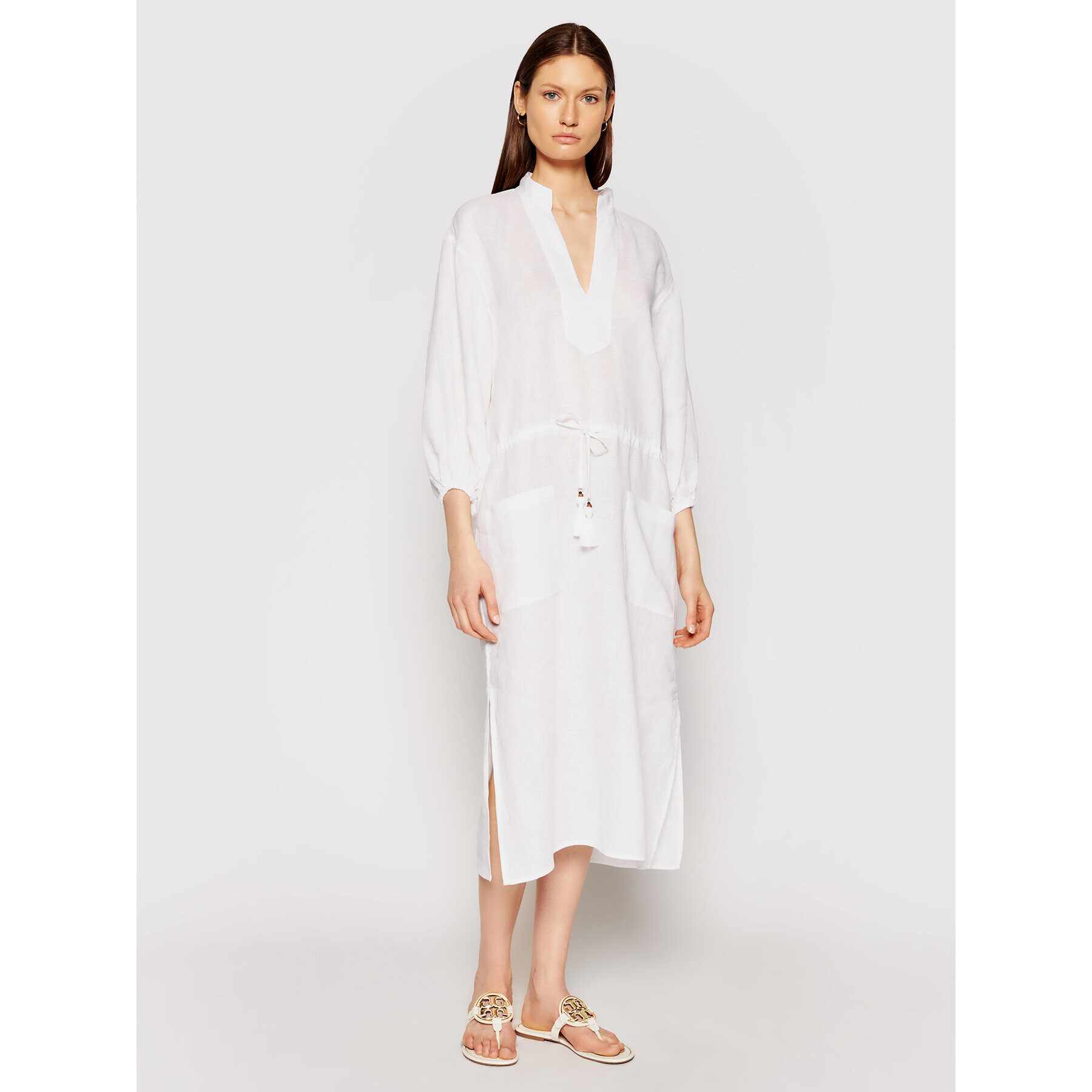Tory Burch Лятна рокля 82138 Бял Regular Fit - Pepit.bg