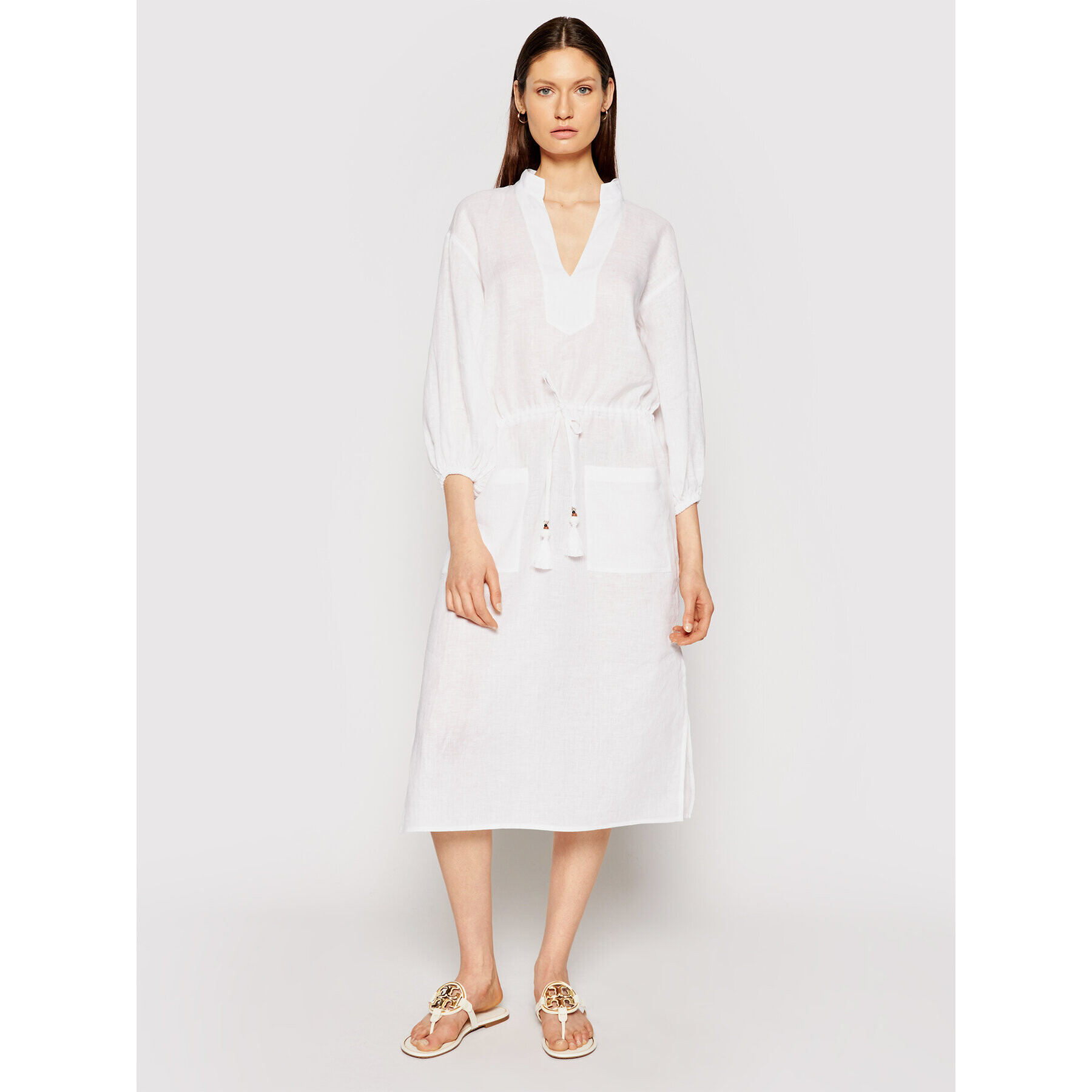 Tory Burch Лятна рокля 82138 Бял Regular Fit - Pepit.bg
