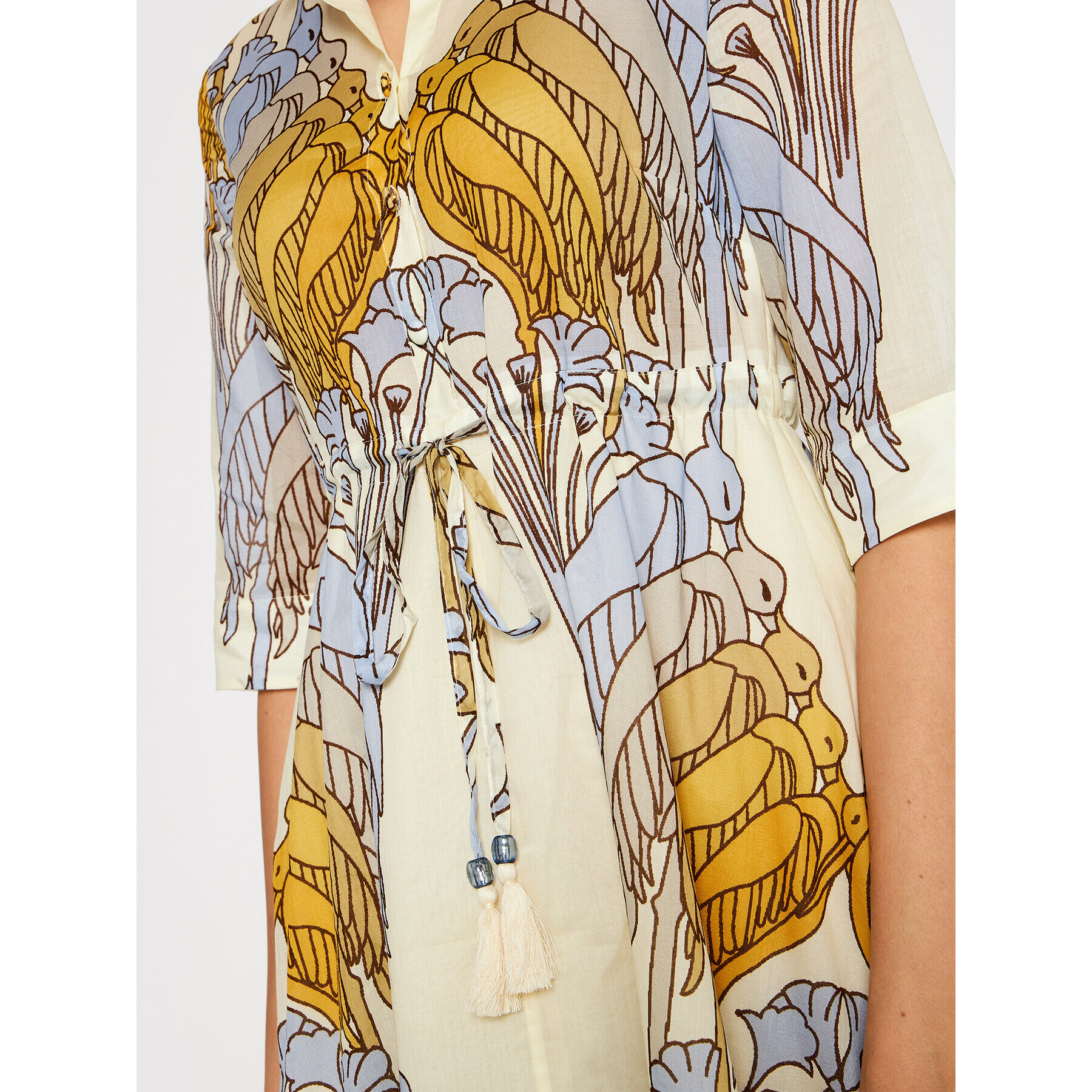 Tory Burch Ежедневна рокля Printed 83310 Бежов Relaxed Fit - Pepit.bg