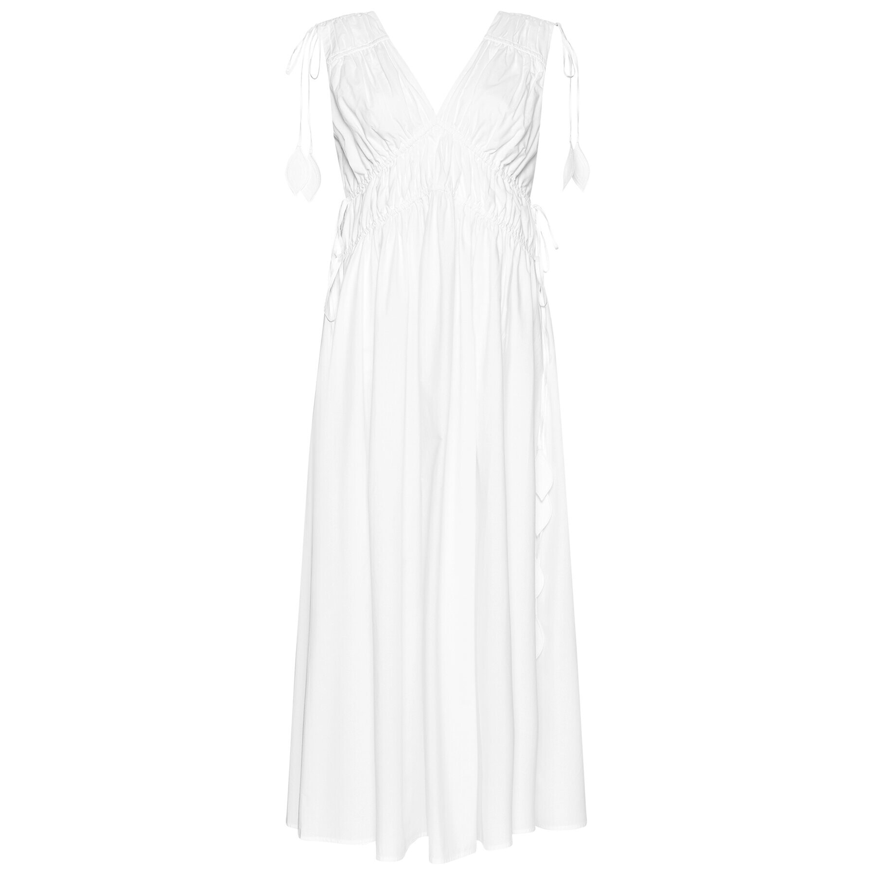 Tory Burch Лятна рокля Smocked 81578 Бял Regular Fit - Pepit.bg