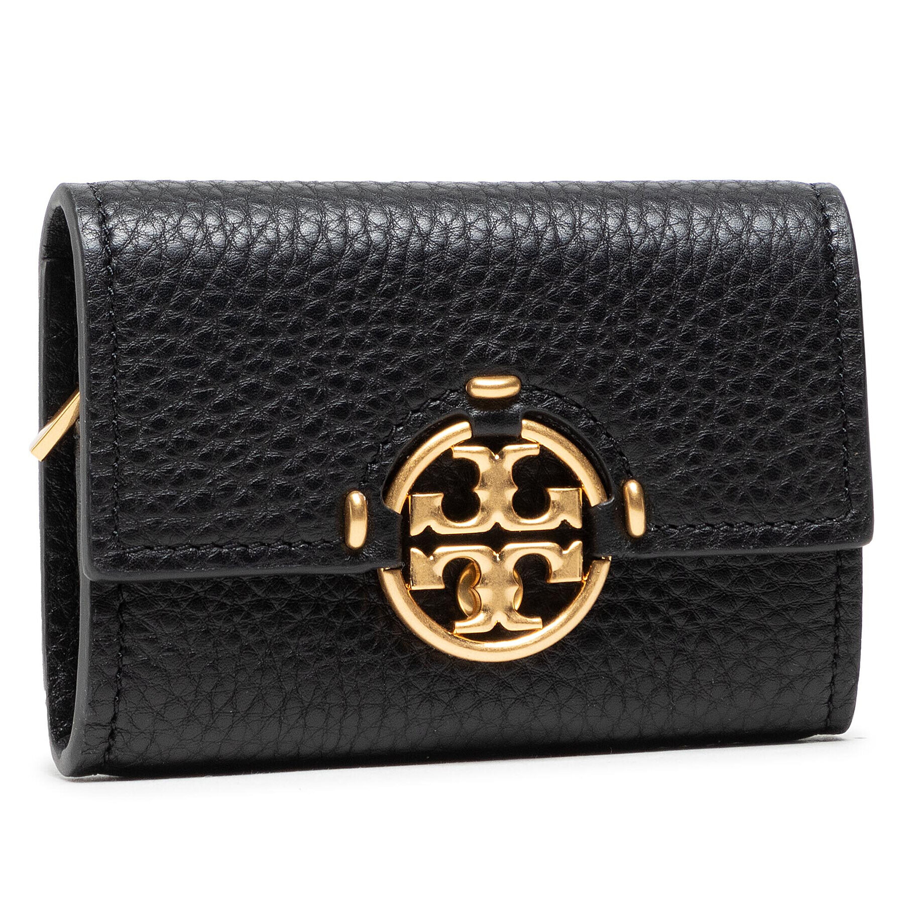 Tory Burch Малък дамски портфейл Miller Mini Wallet 79394 Черен - Pepit.bg