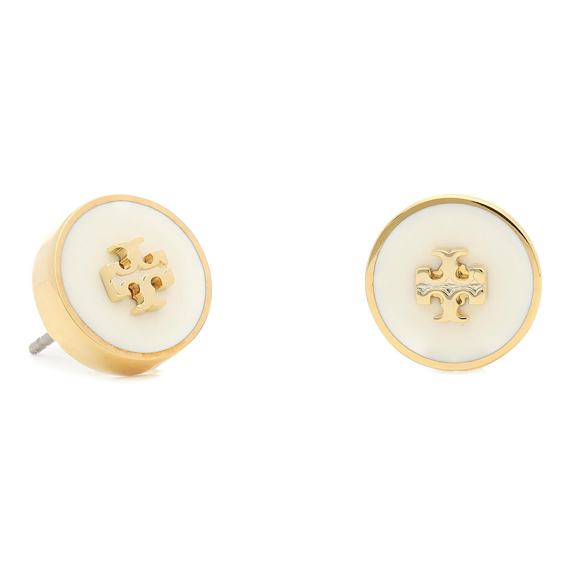 Tory Burch Обици Kira Enamel Circle Stud Earring 64885 Златист - Pepit.bg