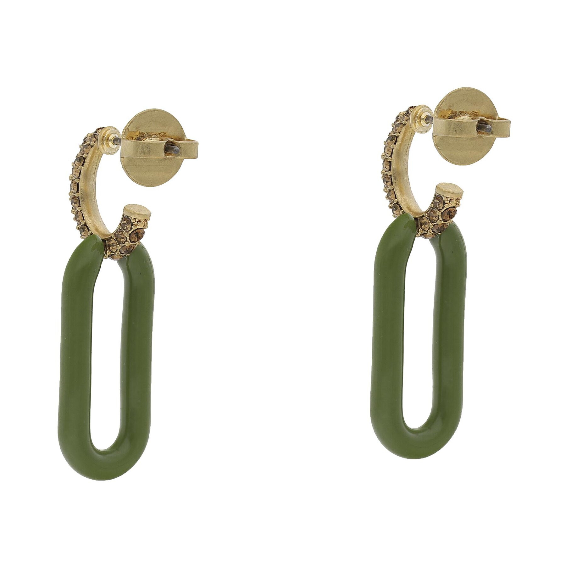 Tory Burch Обици Roxanne Link Erring Rolled 141789 Зелен - Pepit.bg