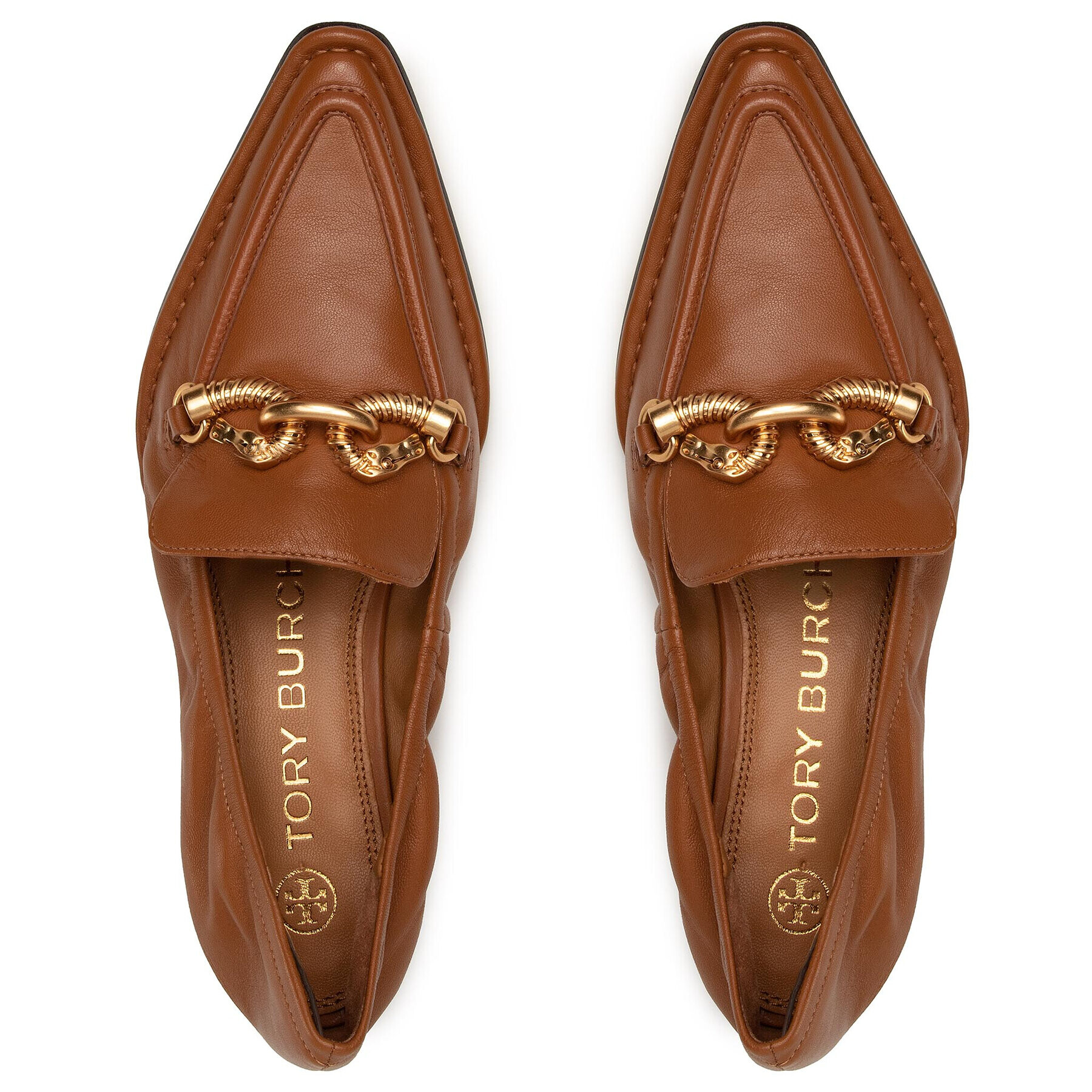 Tory Burch Обувки Jessa Pointy Toe Loafer 80066 Кафяв - Pepit.bg