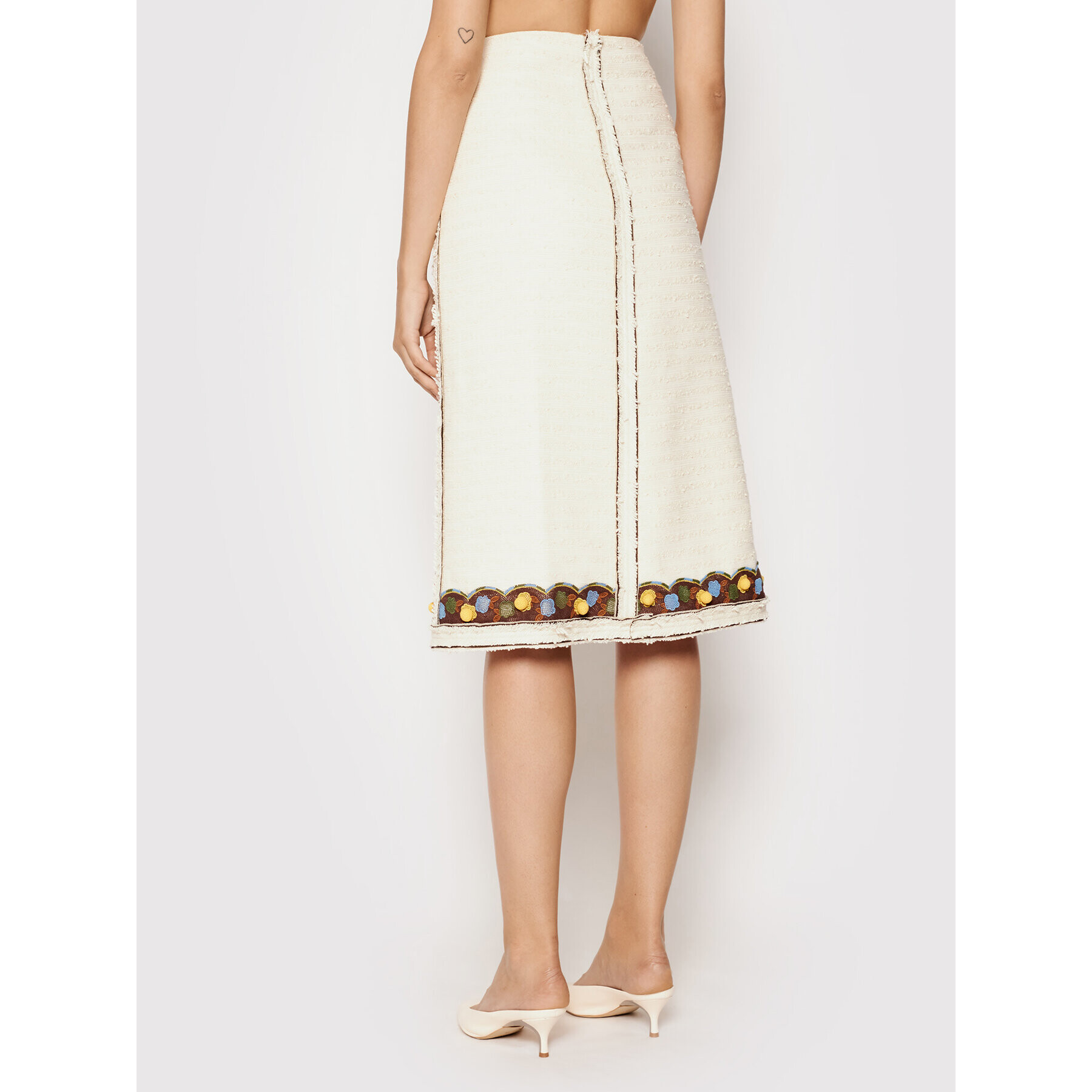 Tory Burch Пола тип трапец Tweed 83582 Бежов Regular Fit - Pepit.bg