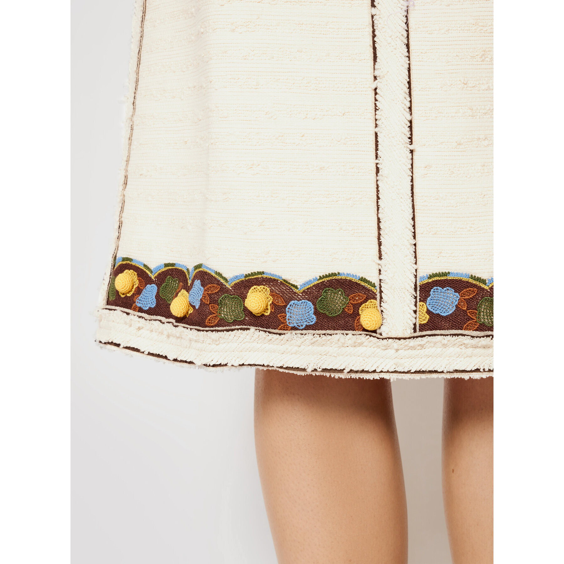Tory Burch Пола тип трапец Tweed 83582 Бежов Regular Fit - Pepit.bg