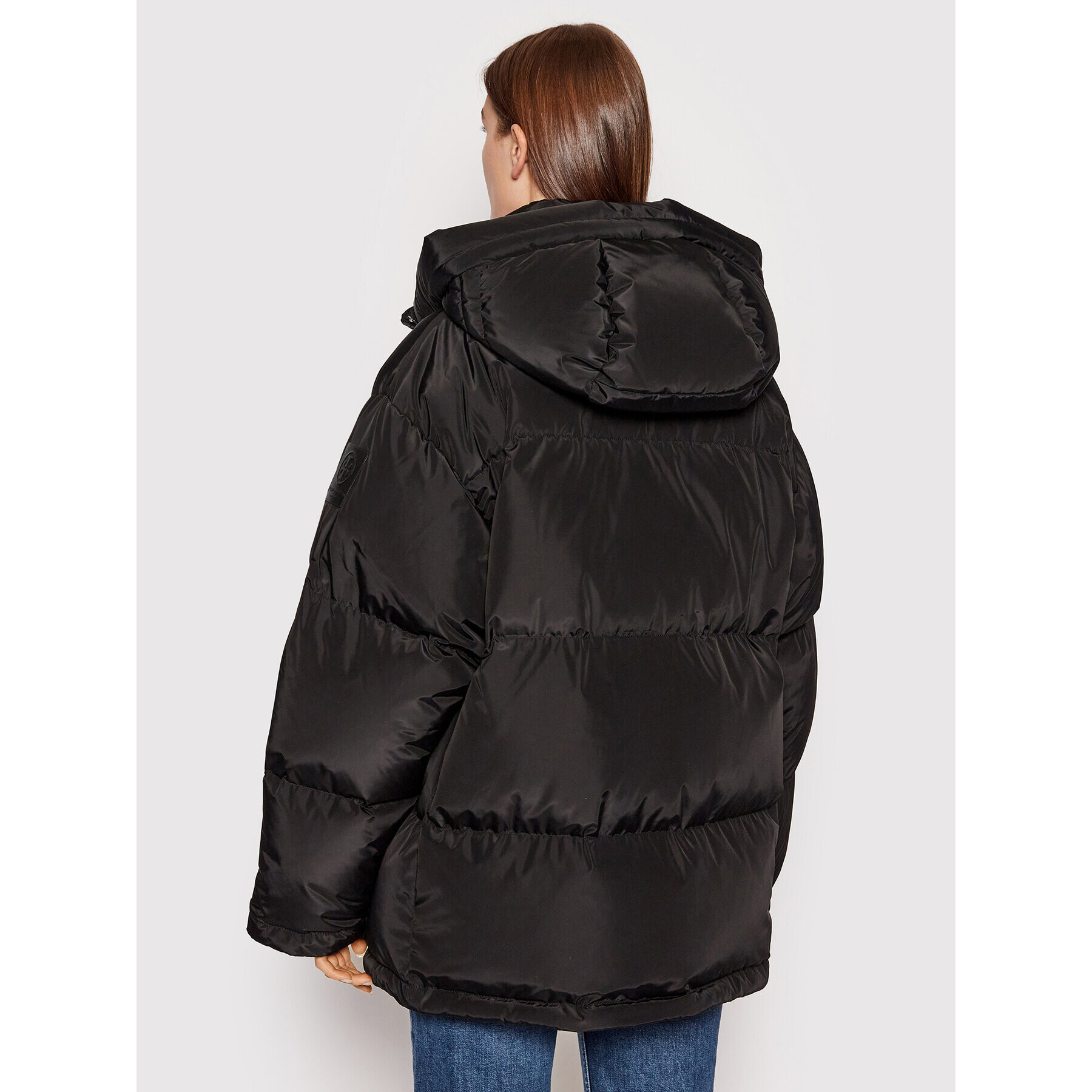 Tory Burch Пухено яке Hooded Down 83635 Черен Oversize - Pepit.bg