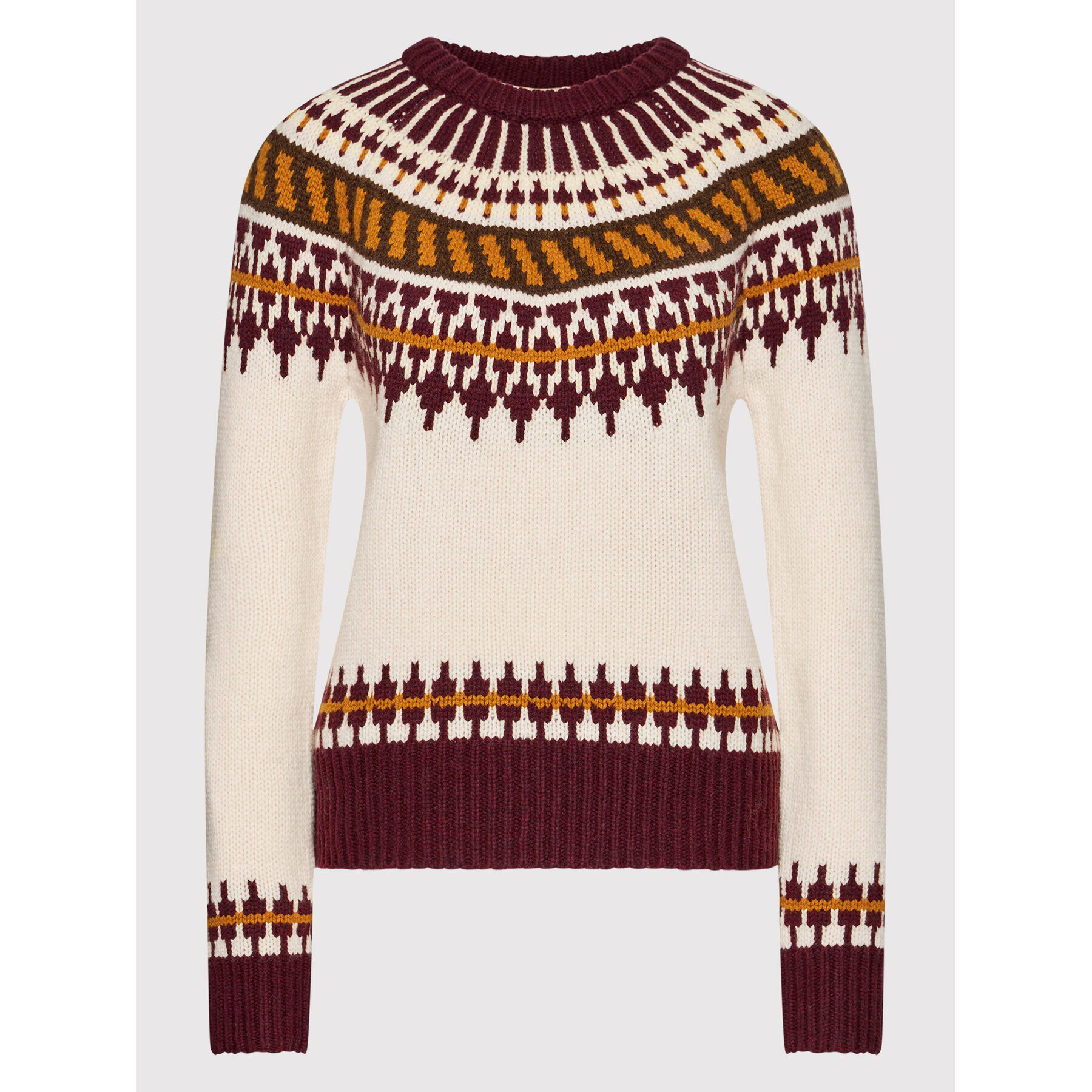 Tory Burch Пуловер Fair Isle 84420 Бежов Regular Fit - Pepit.bg