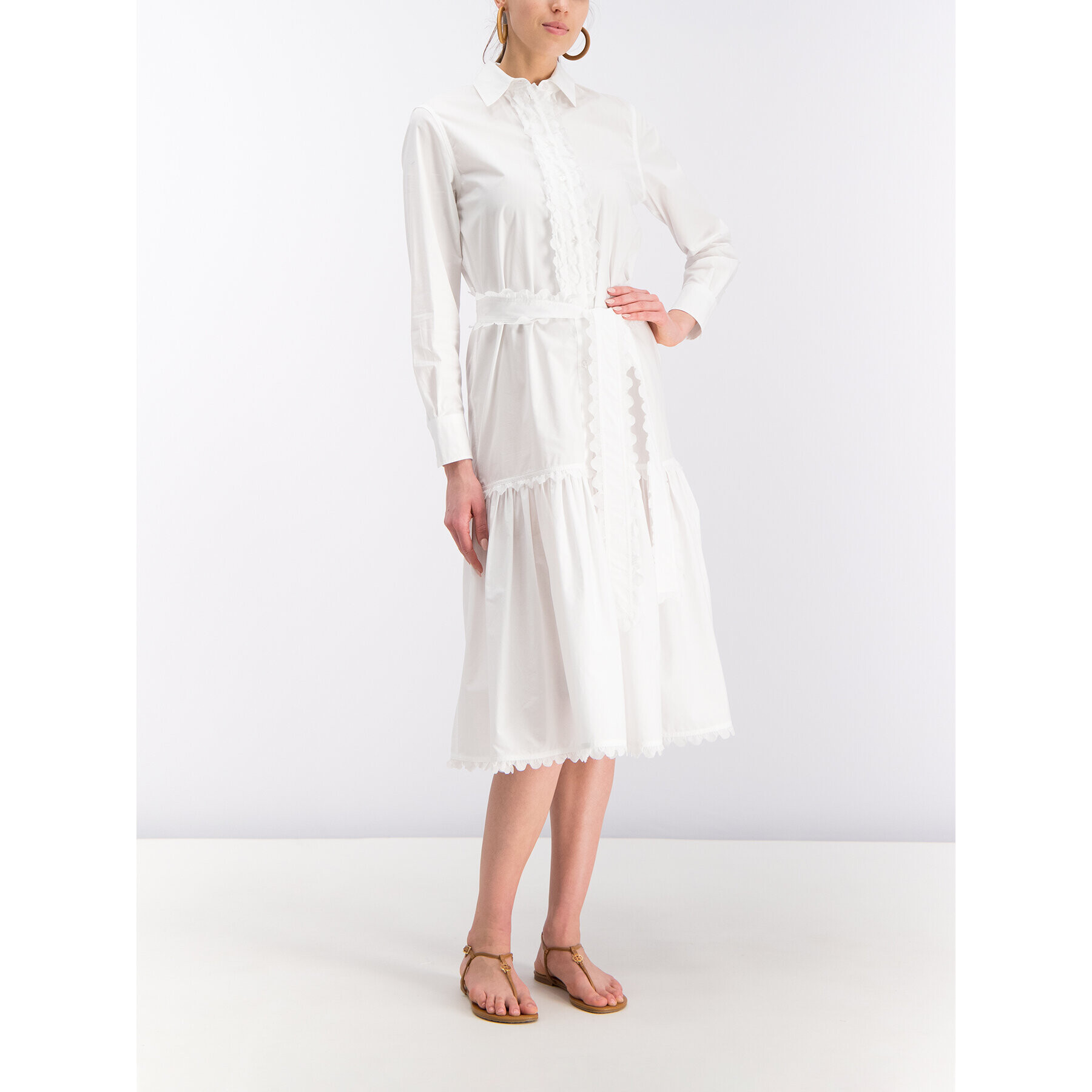 Tory Burch Рокля тип риза 53852 Бял Regular Fit - Pepit.bg