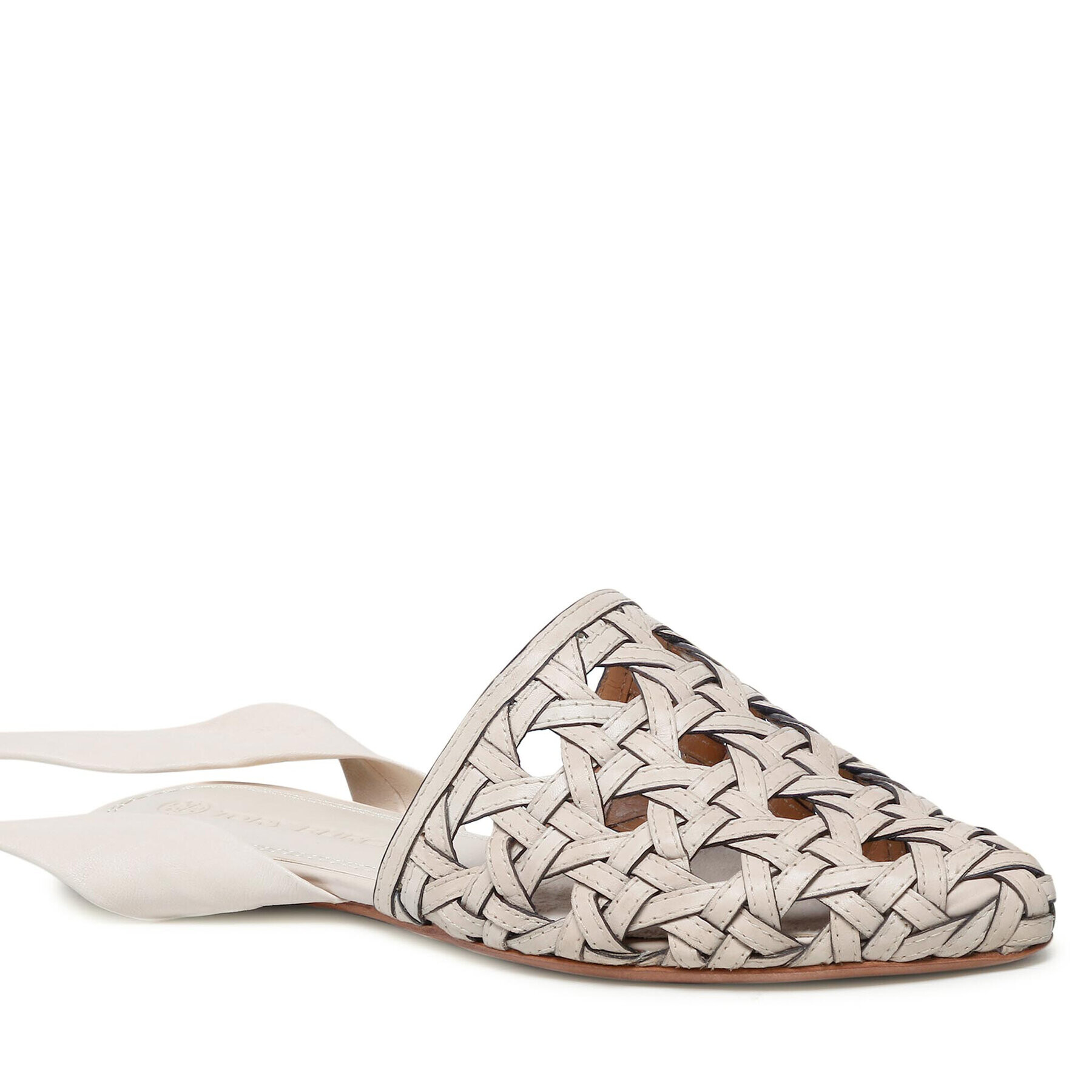 Tory Burch Сандали Basketweave Wrap Flat 85255 Бежов - Pepit.bg