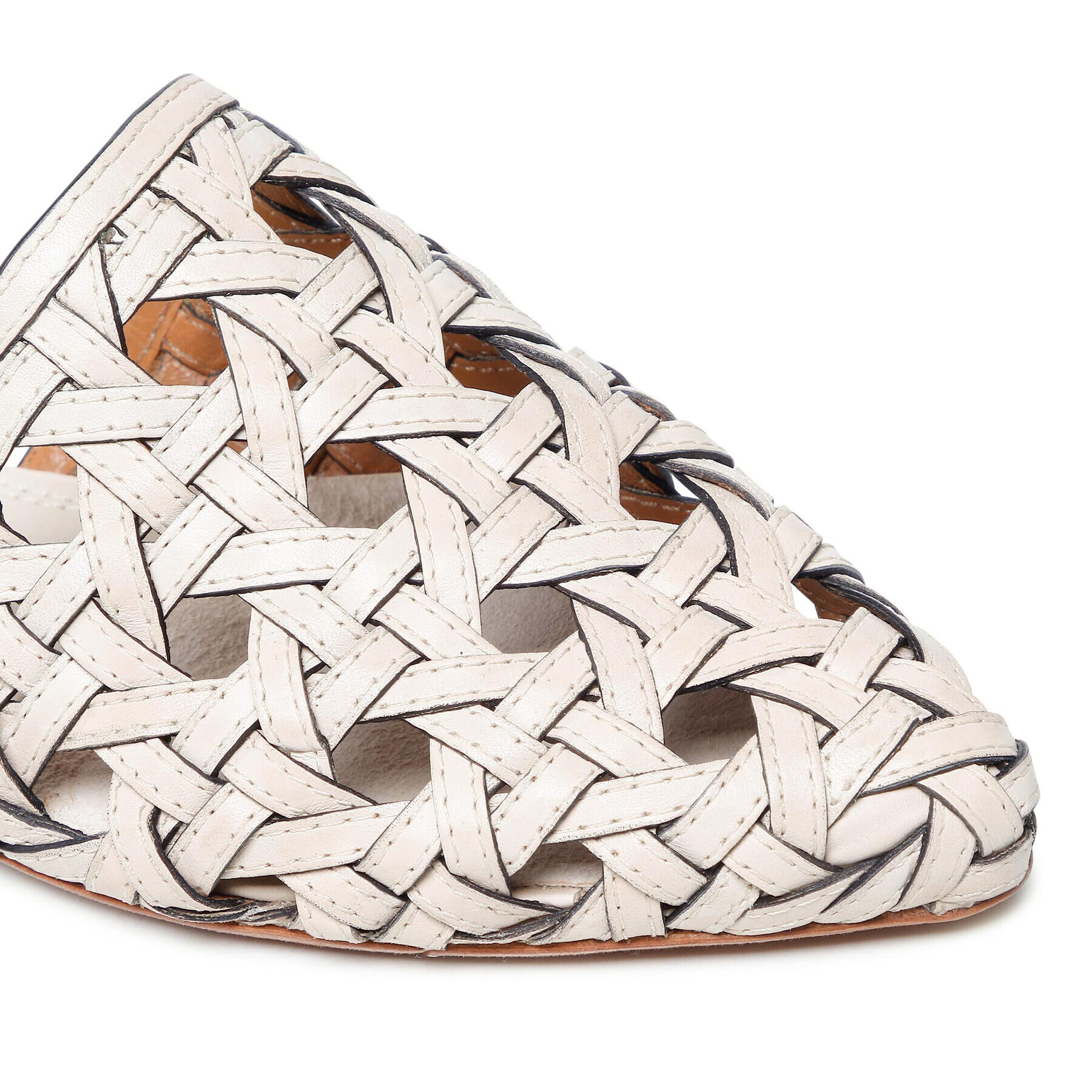 Tory Burch Сандали Basketweave Wrap Flat 85255 Бежов - Pepit.bg