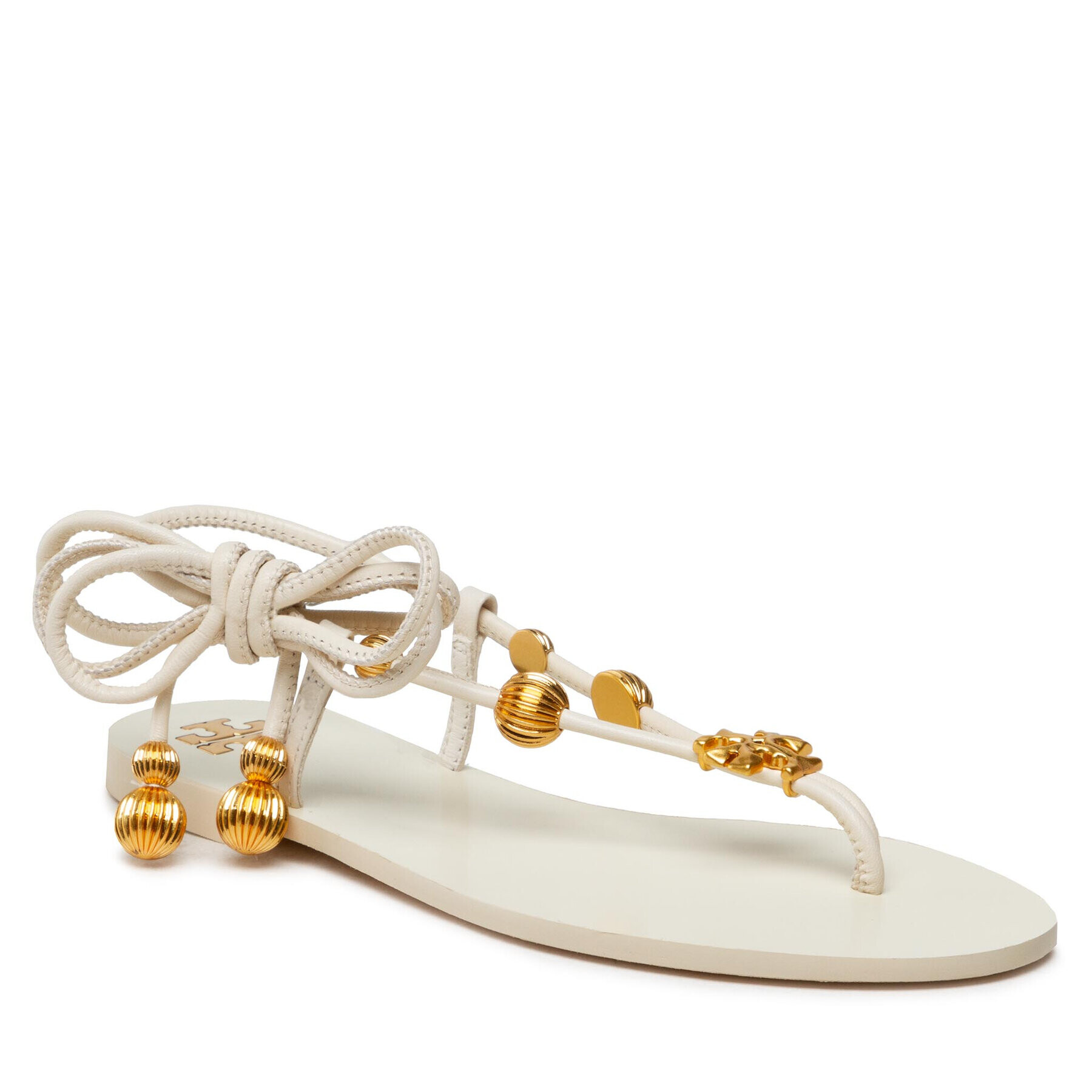 Tory Burch Сандали Capri Flat Lace Up Sandal 80044 Бежов - Pepit.bg