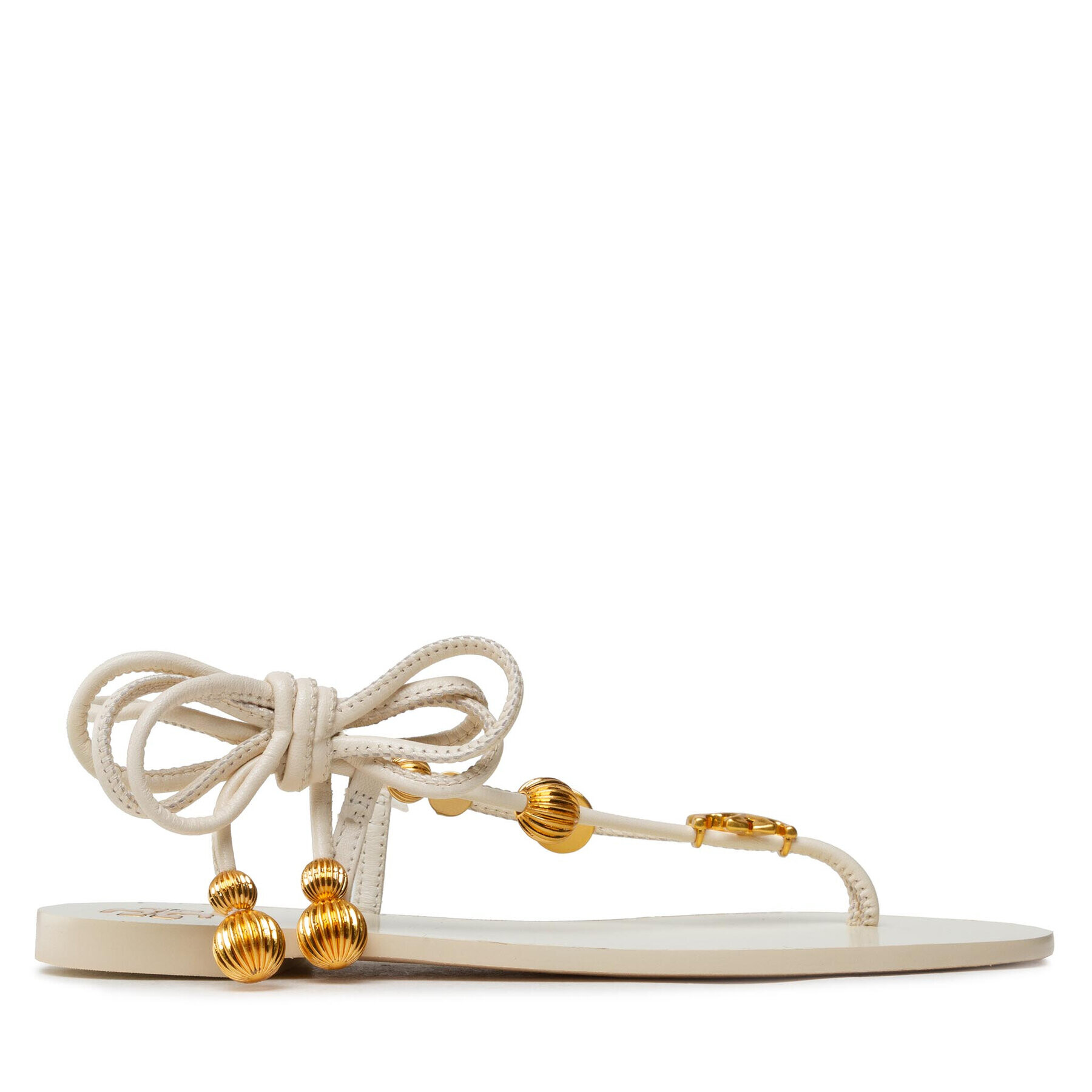 Tory Burch Сандали Capri Flat Lace Up Sandal 80044 Бежов - Pepit.bg