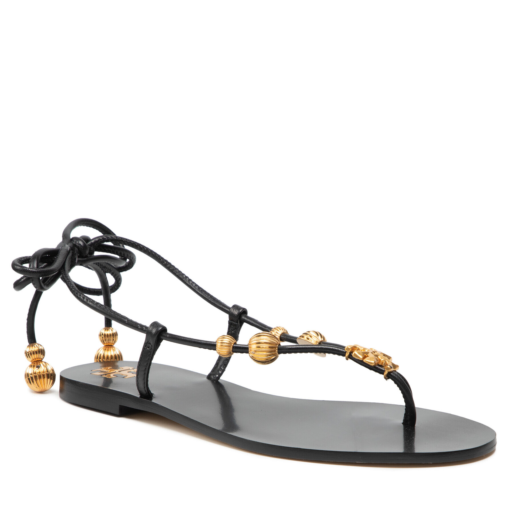 Tory Burch Сандали Capri Flat Lace Up Sandal 80044 Черен - Pepit.bg