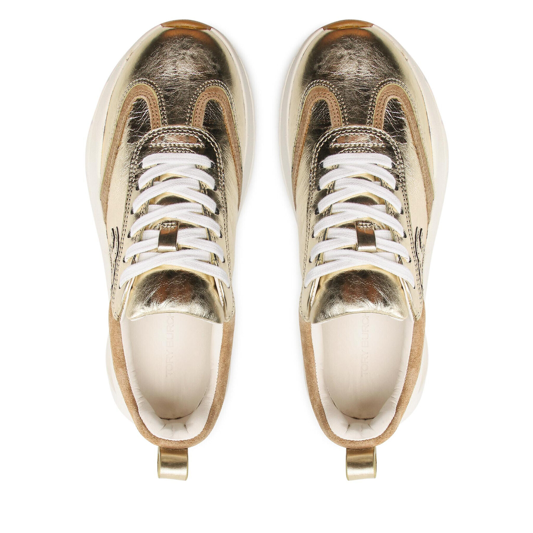 Tory Burch Сникърси Good Luck Trainer 13526 Златист - Pepit.bg