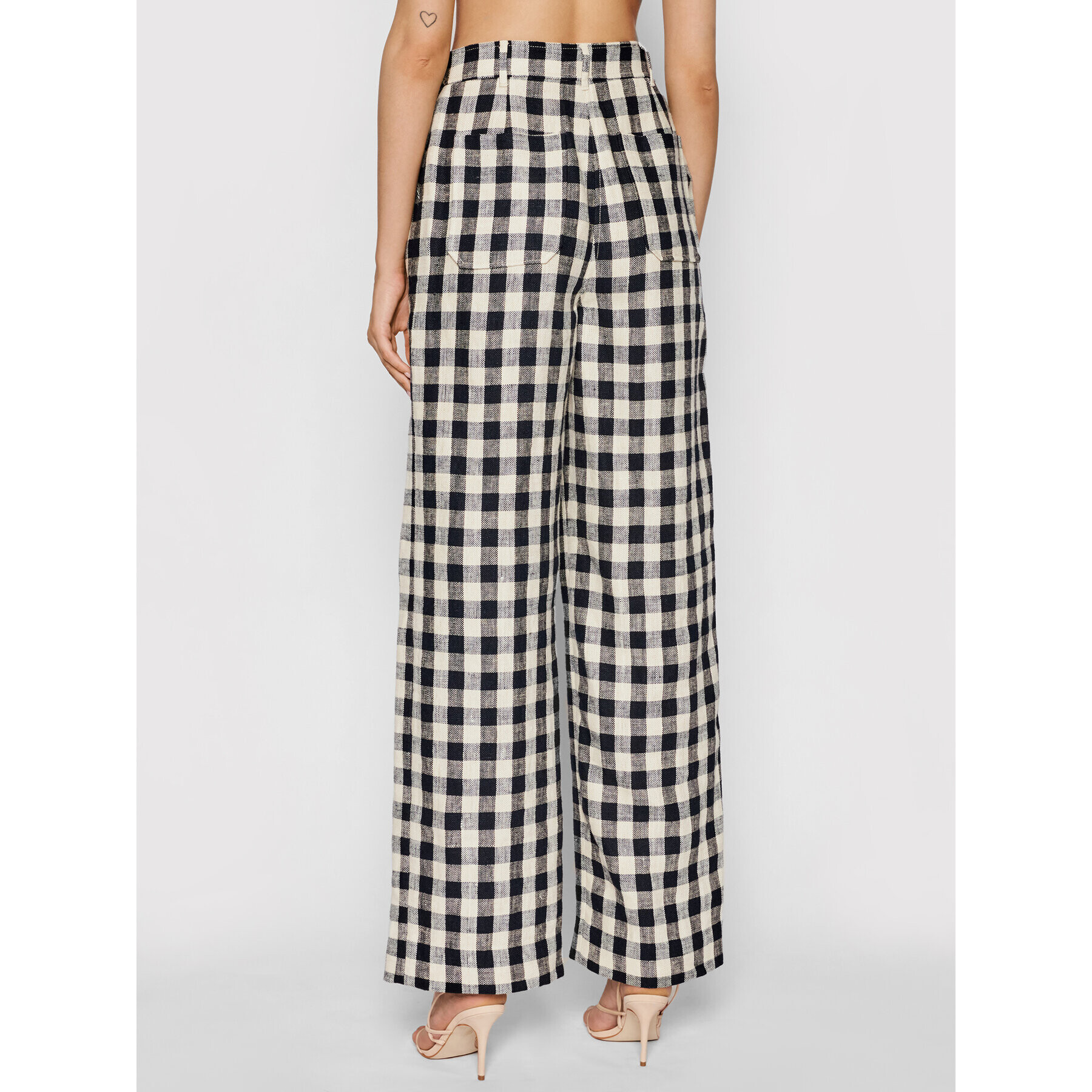 Tory Burch Текстилни панталони Linen Gingham 84521 Цветен Regular Fit - Pepit.bg