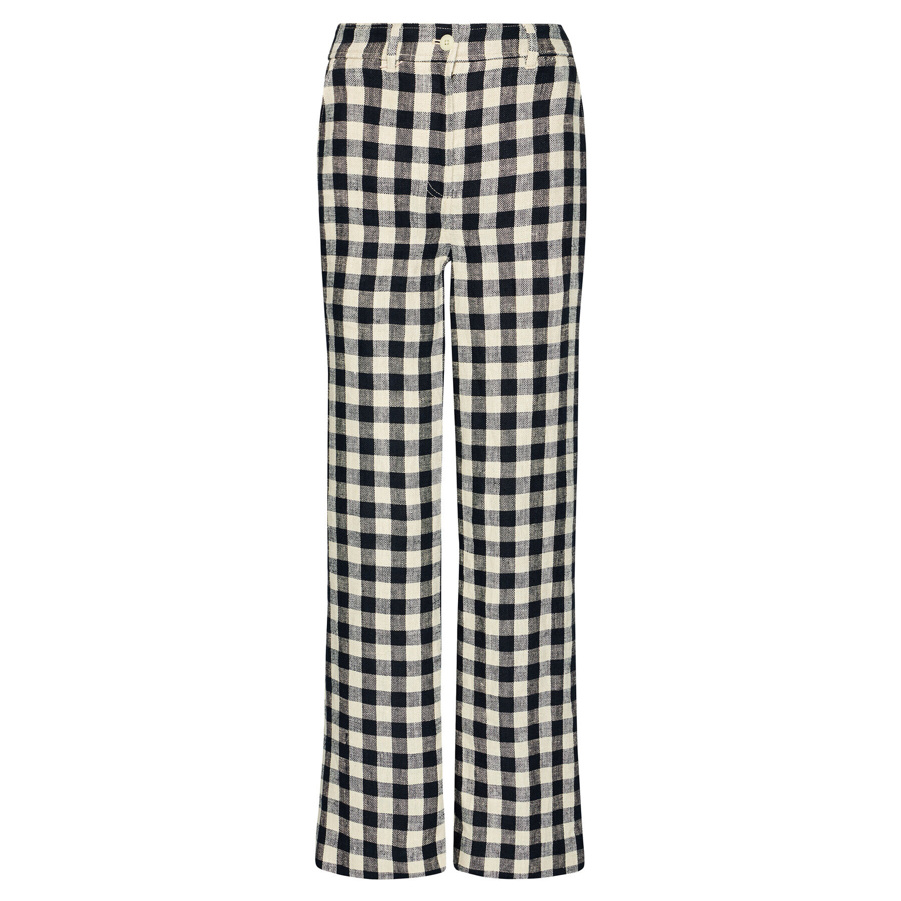 Tory Burch Текстилни панталони Linen Gingham 84521 Цветен Regular Fit - Pepit.bg