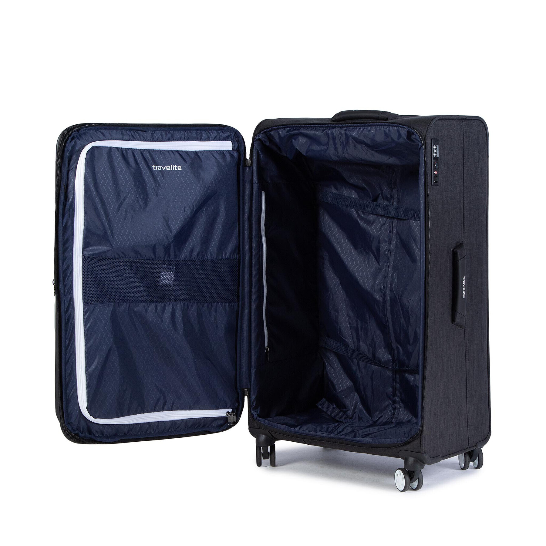 Travelite Голям текстилен куфар Proof 92349-01 Черен - Pepit.bg