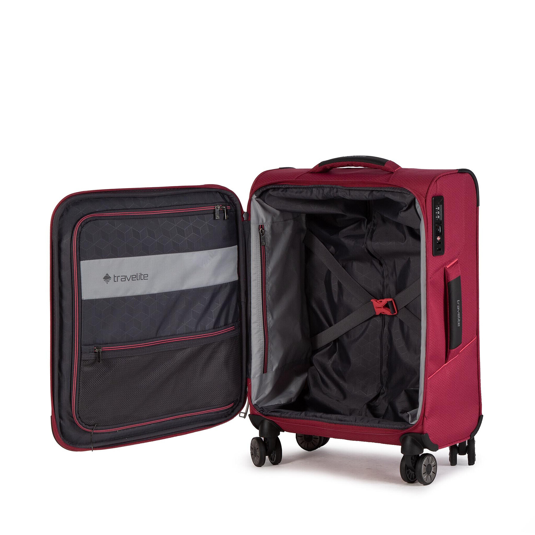 Travelite Малък текстилен куфар Skaii 92647-12 Червен - Pepit.bg