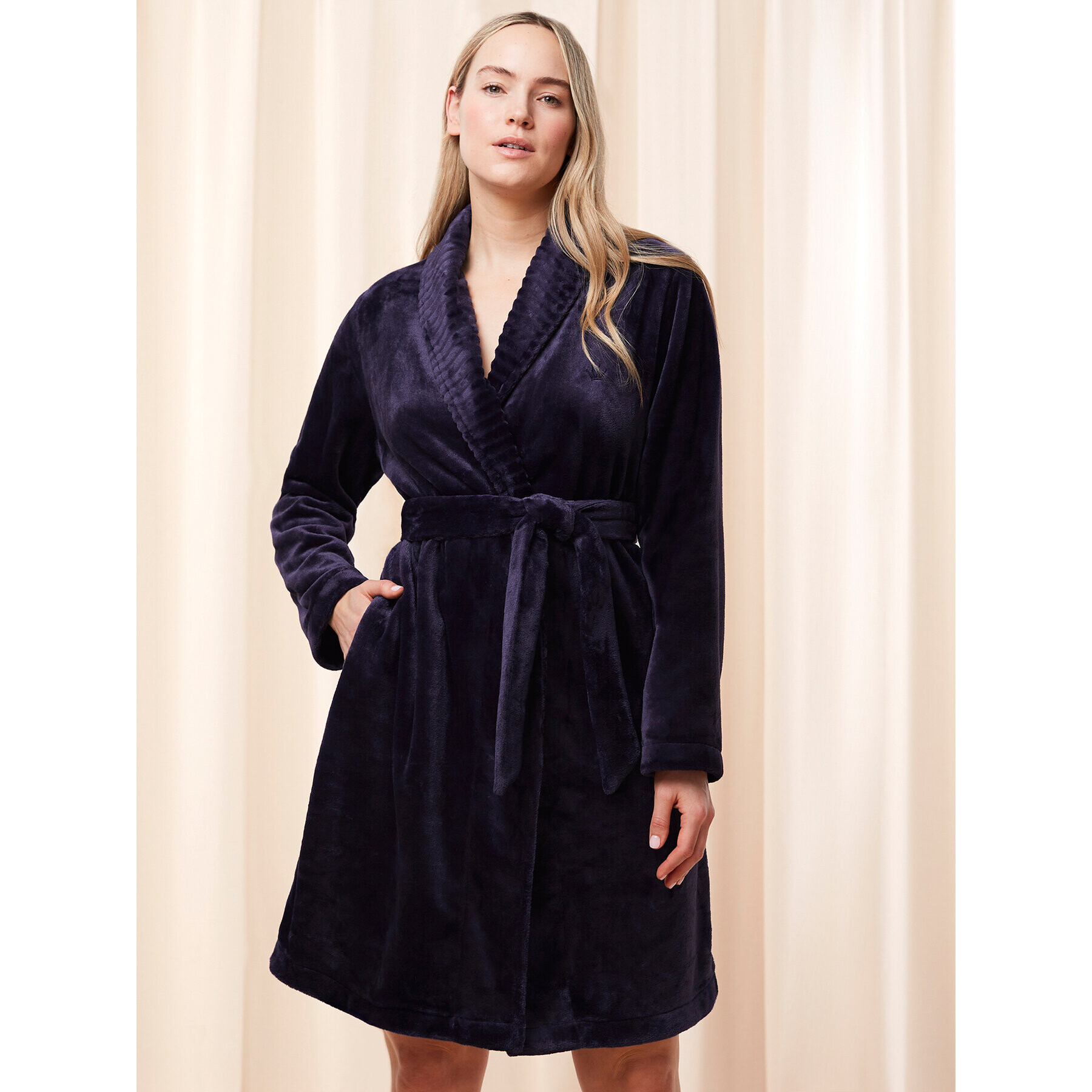 Triumph Халат Robes Fleece Robe 01 10216526 Тъмносин - Pepit.bg