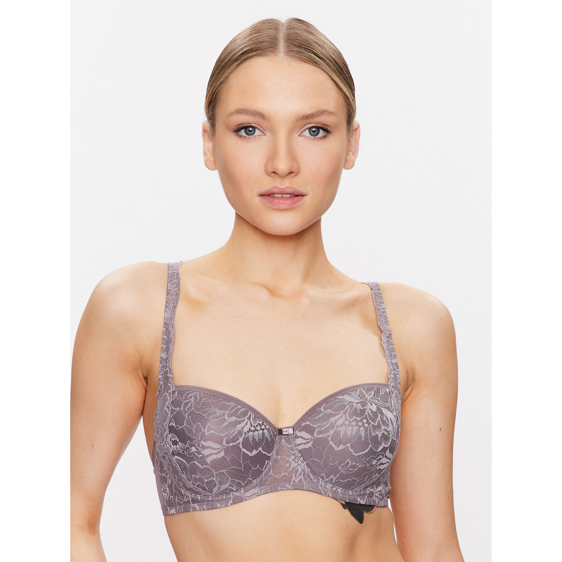 Triumph Сутиен с банели Amourette 10214460 Сив - Pepit.bg