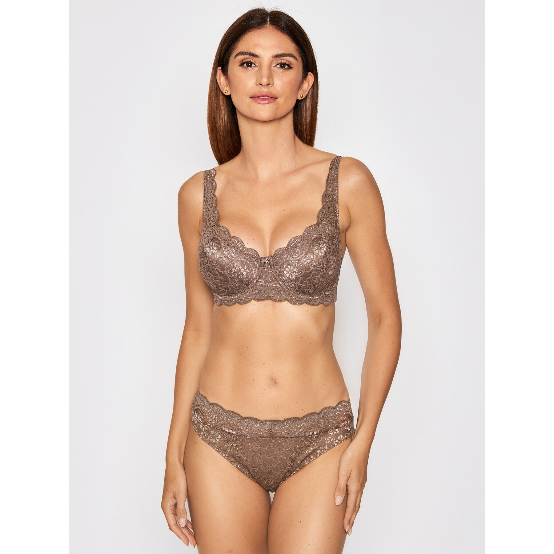 Triumph Сутиен с банели Amourette 300 10166798 Кафяв - Pepit.bg