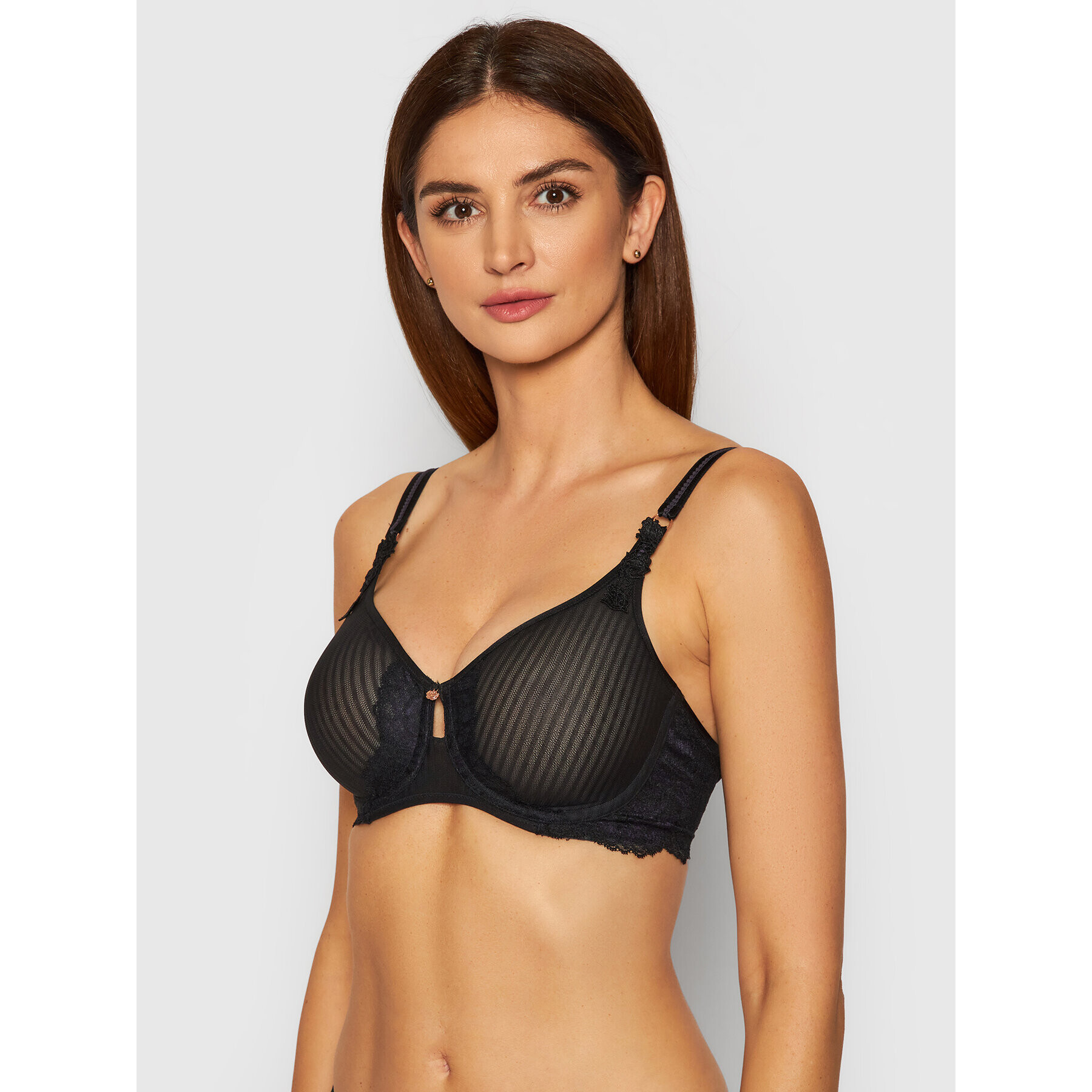 Triumph Сутиен с банели Peony Florale 10207994 Черен - Pepit.bg