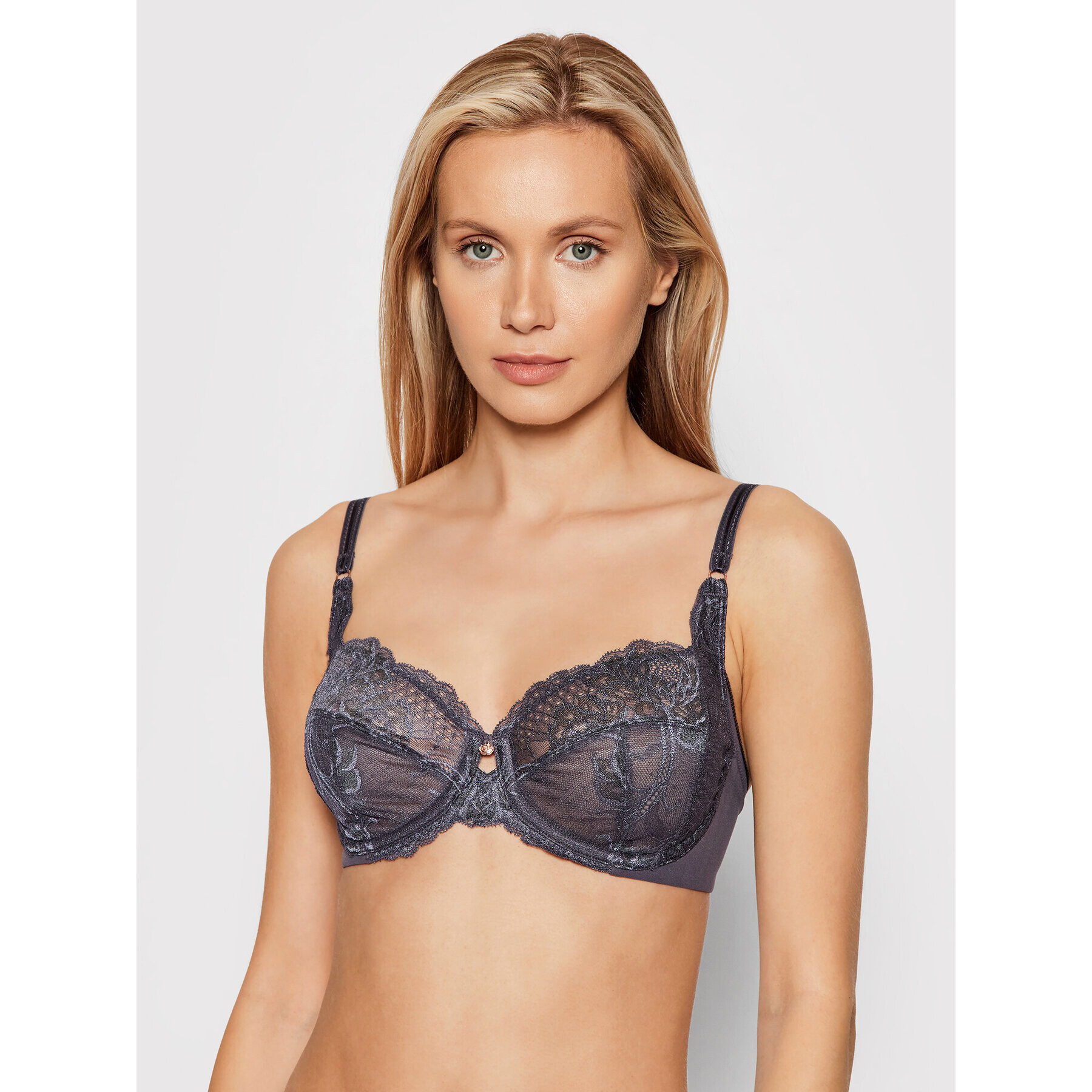 Triumph Сутиен с банели Wild Peony Florale 10209608 Сив - Pepit.bg