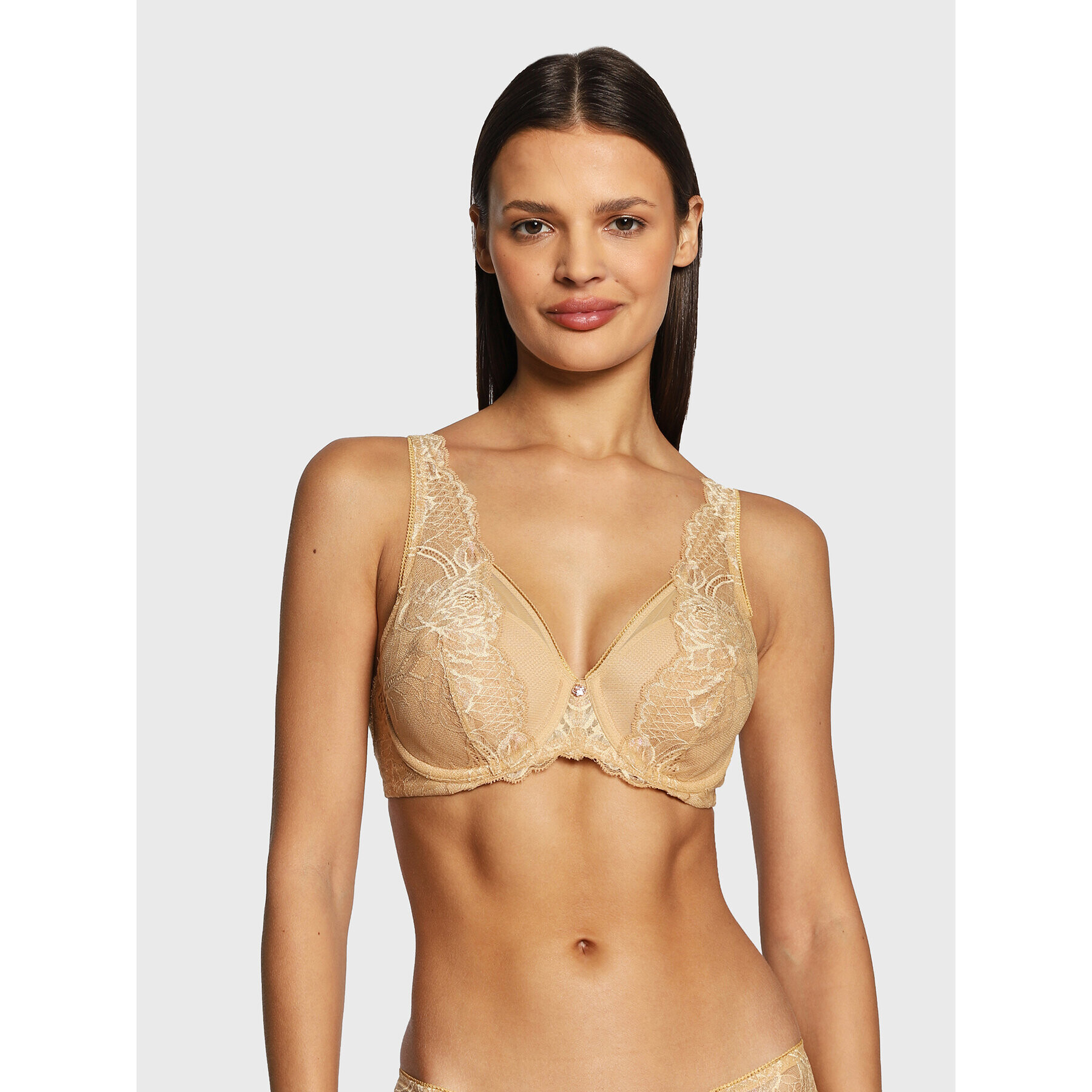 Triumph Сутиен с банели Wild Peony Florale 10209627 Жълт - Pepit.bg