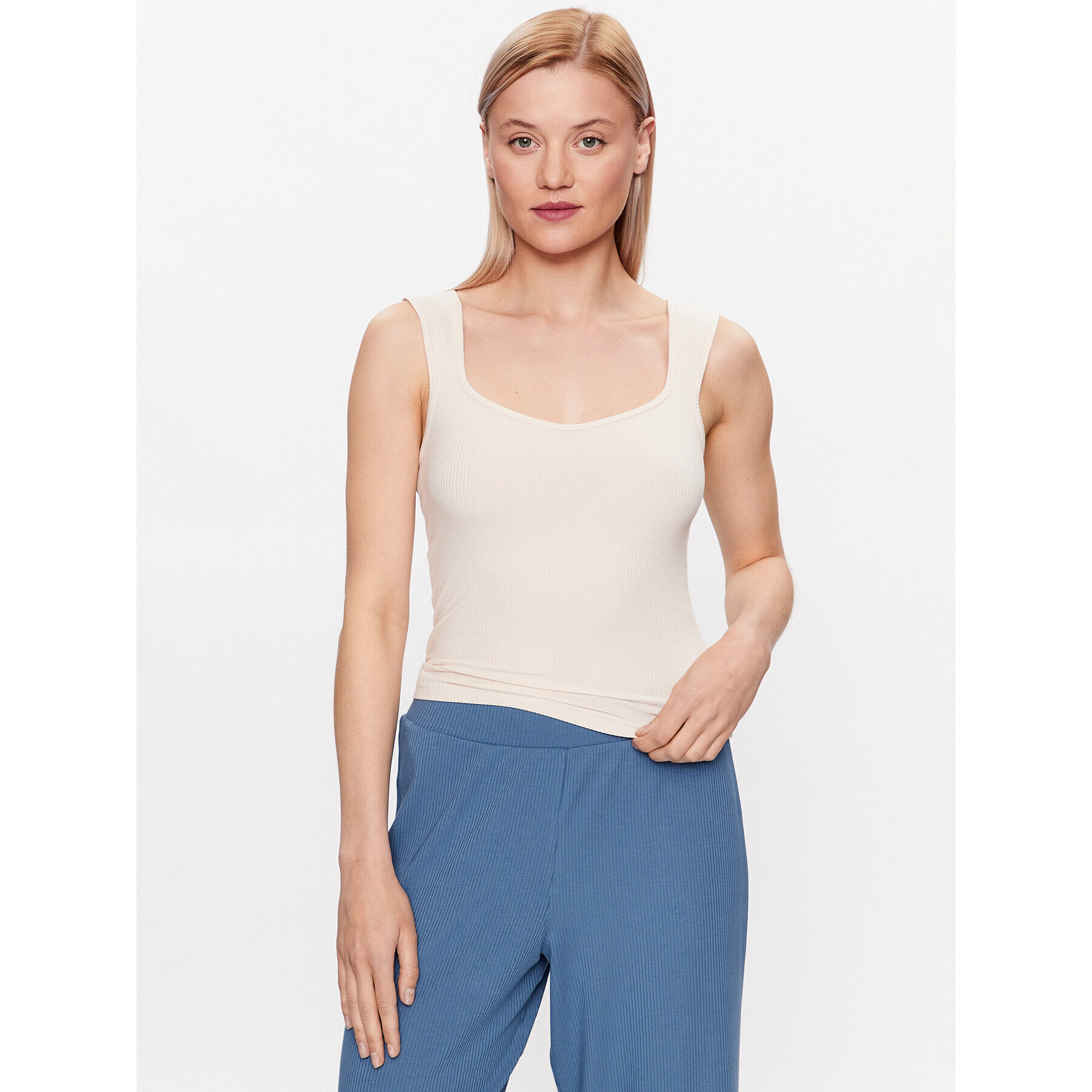 Triumph Тениска на пижама Natural Spotlight Camisole 10214842 Екрю Regular Fit - Pepit.bg