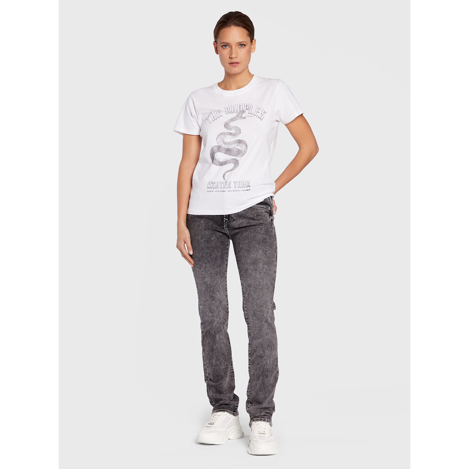 True Religion Дънки Billie 205692 Сив Straight Fit - Pepit.bg