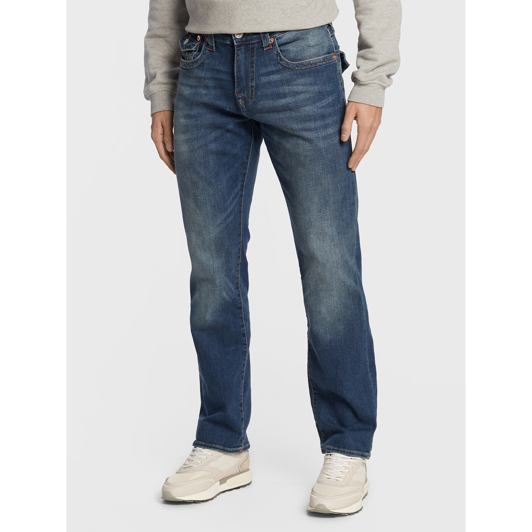 True Religion Дънки Ricky 105447 Син Straight Fit - Pepit.bg