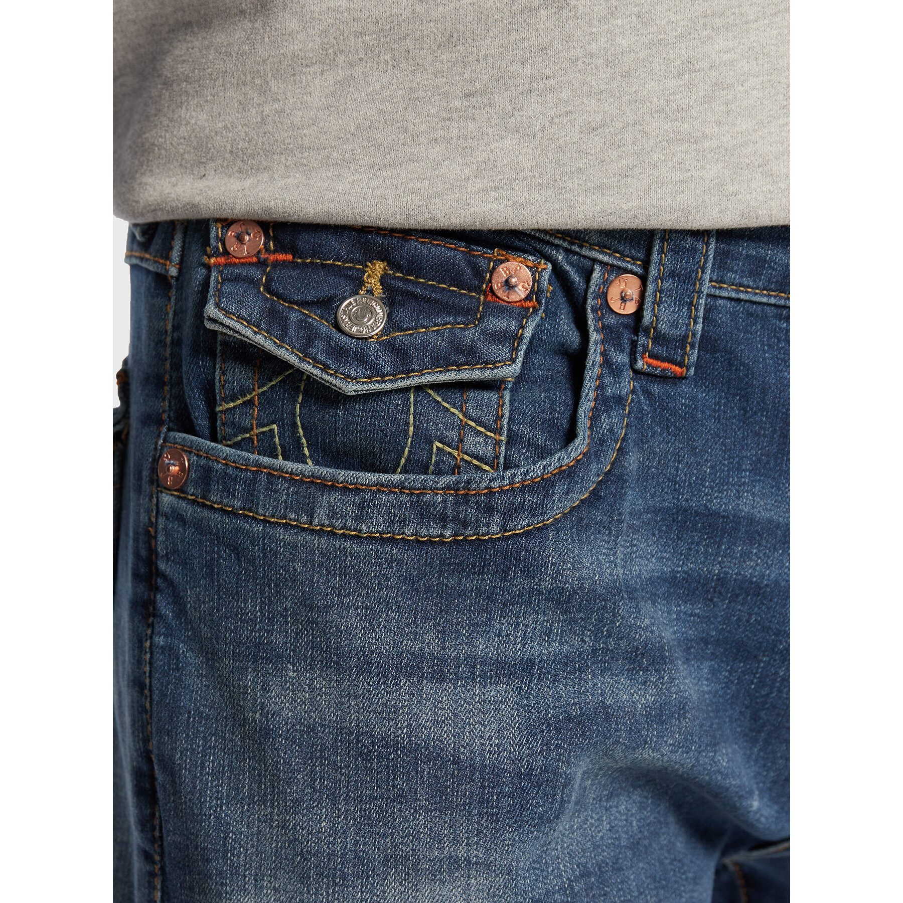 True Religion Дънки Ricky 105447 Син Straight Fit - Pepit.bg