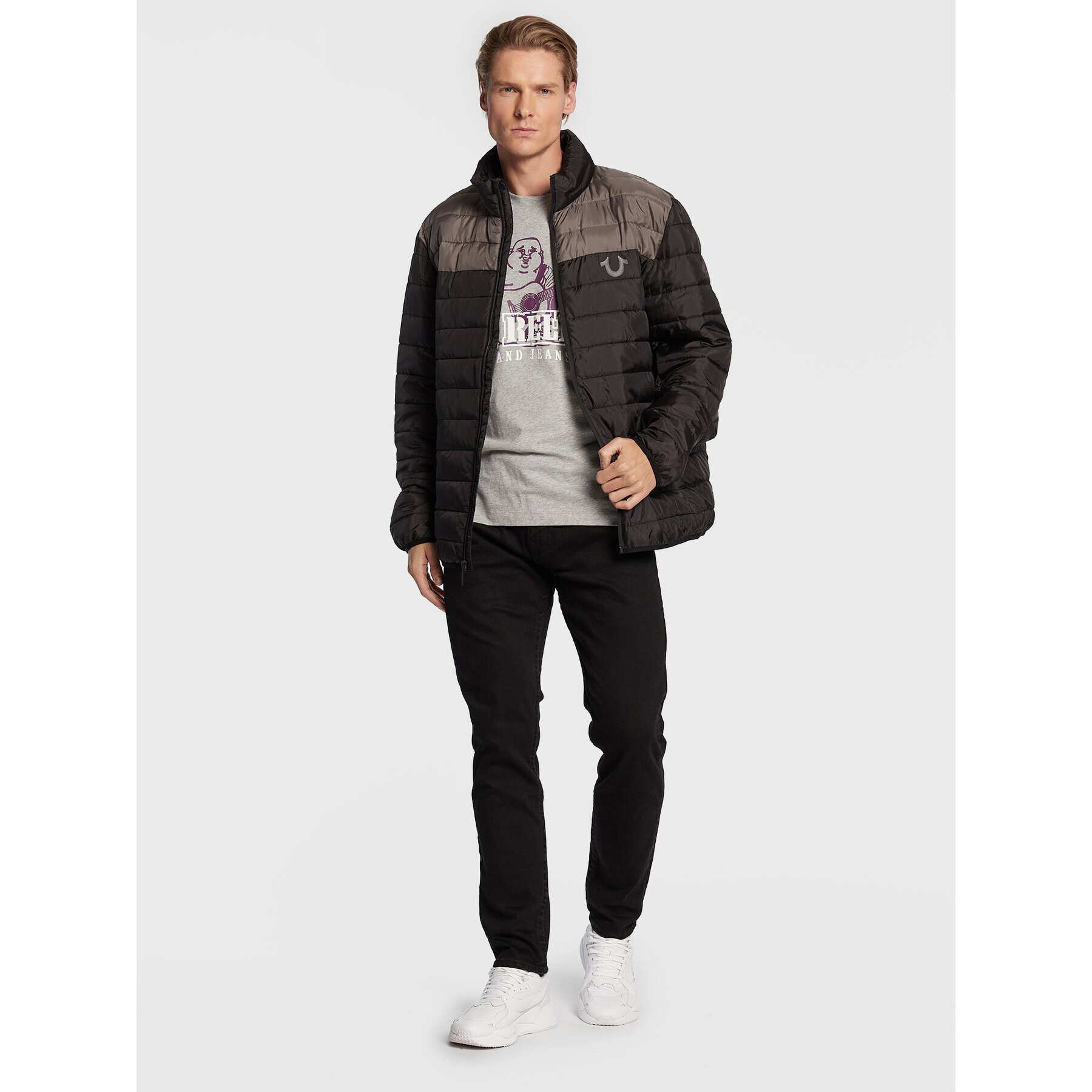 True Religion Пухено яке Light Puffer 106325 Черен Regular Fit - Pepit.bg