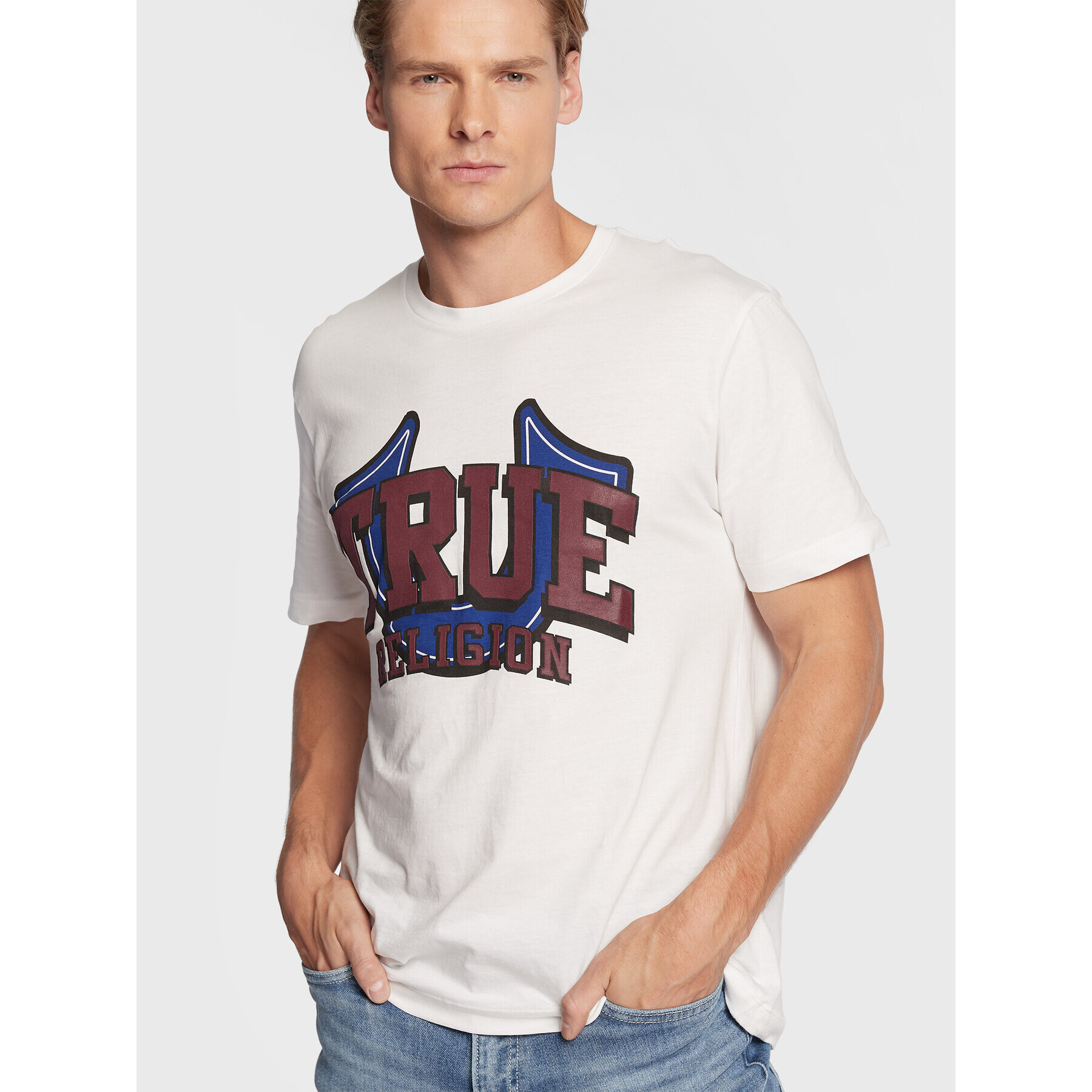 True Religion Тишърт 106316 Бял Regular Fit - Pepit.bg