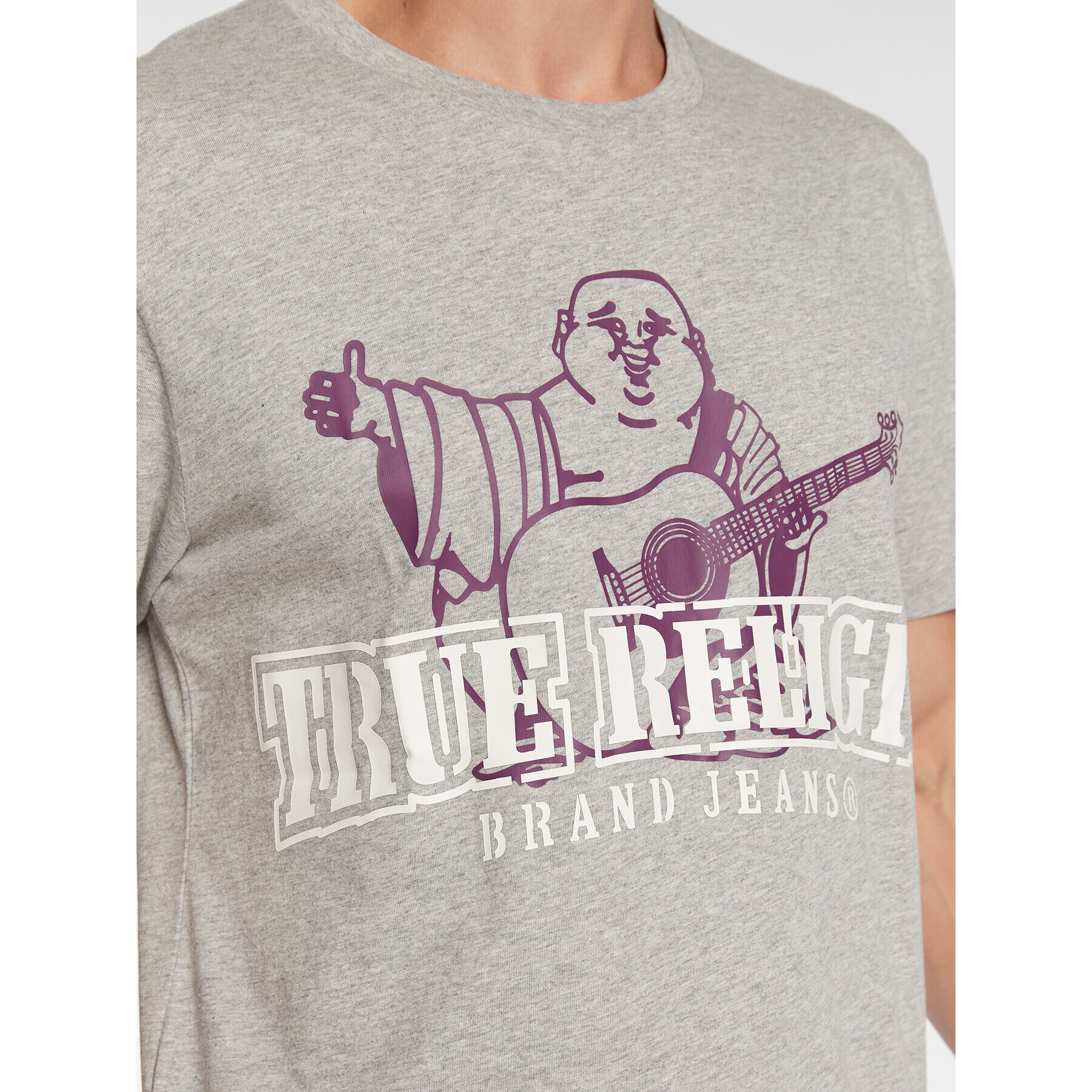 True Religion Тишърт Buddha Stencil 106294 Сив Regular Fit - Pepit.bg