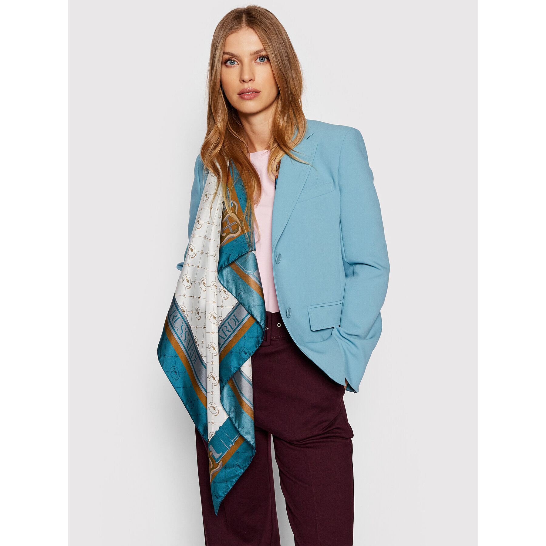 Trussardi Бандана Monogram + Letterino 59Z00326 Бял - Pepit.bg