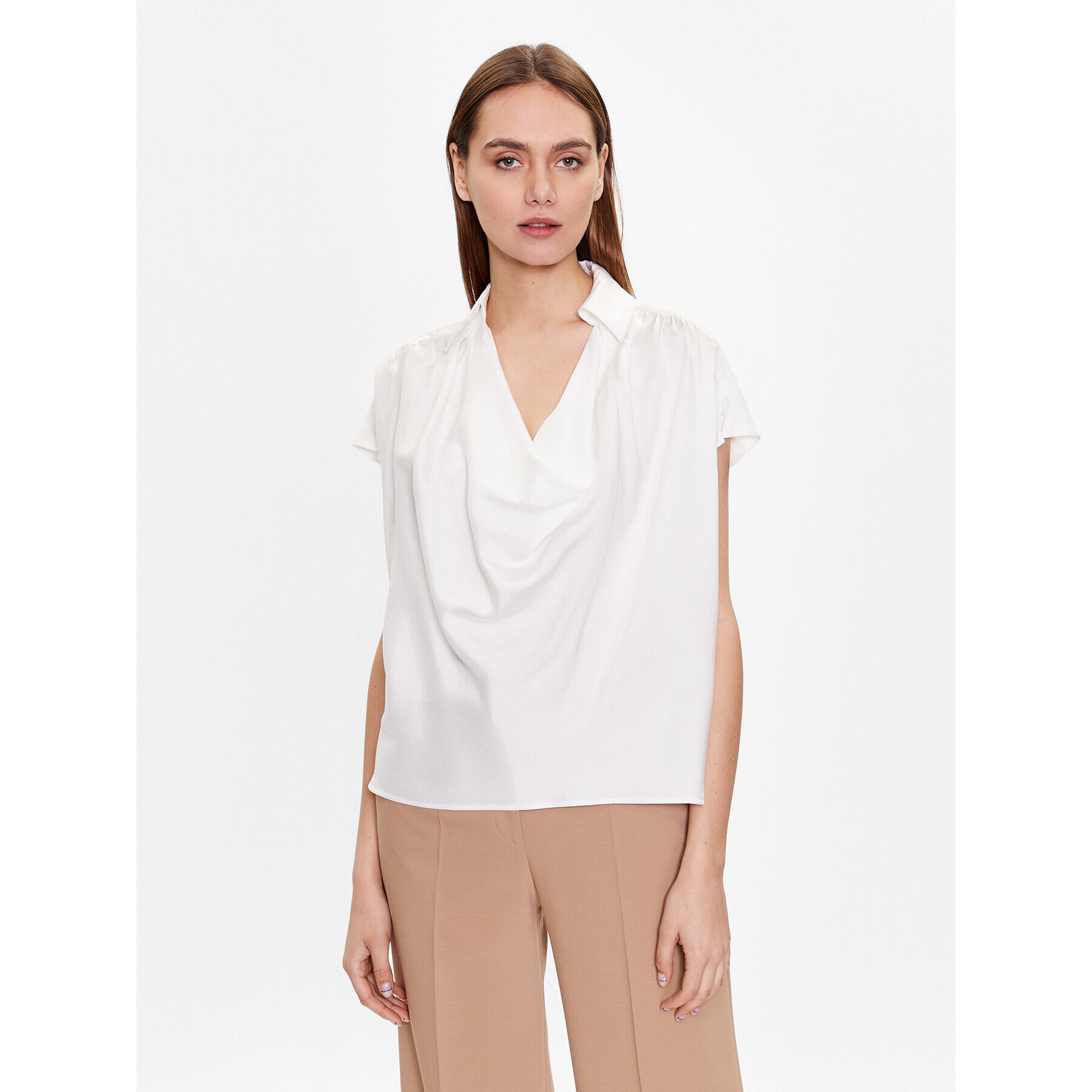 Trussardi Блуза 56C00627 Бял Loose Fit - Pepit.bg