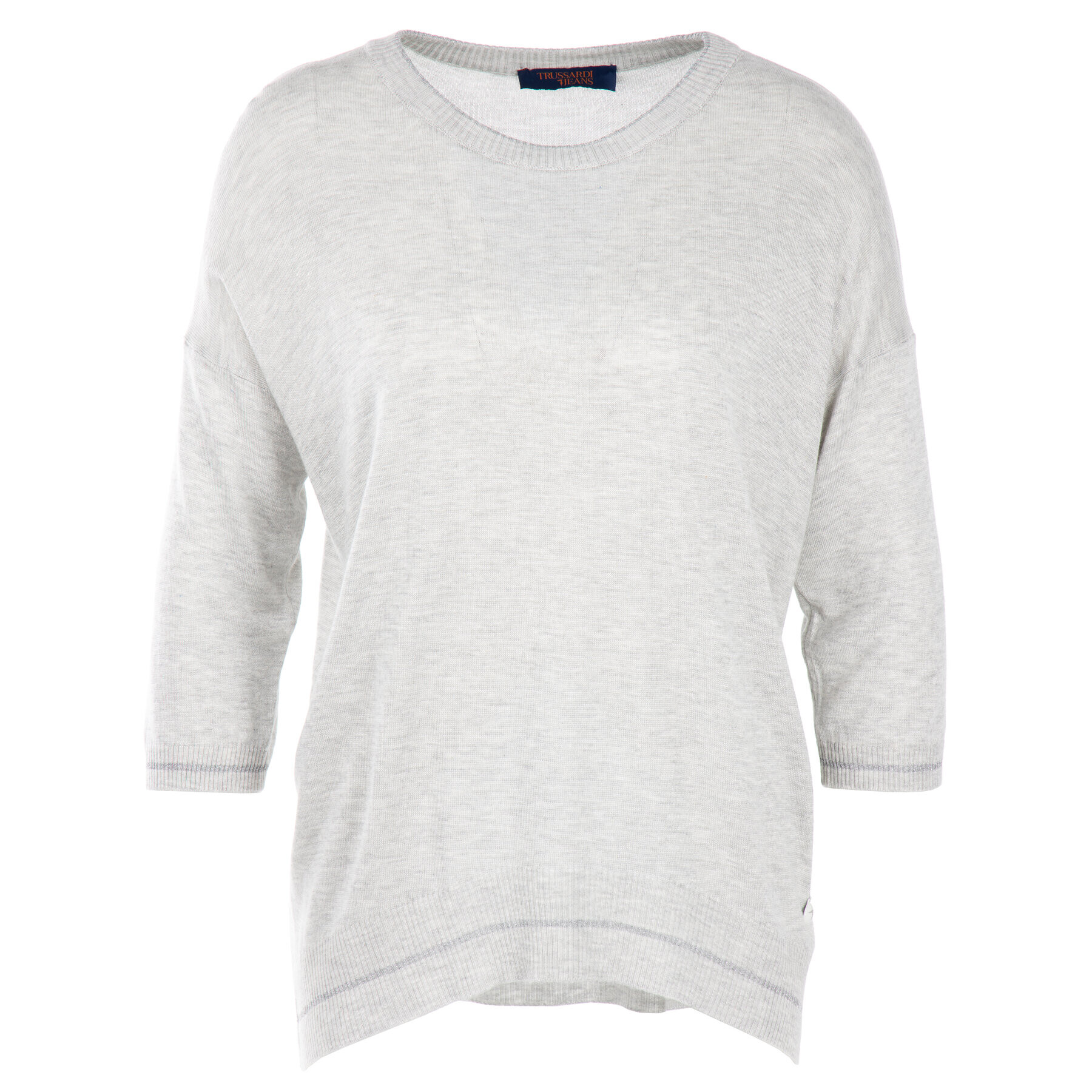 Trussardi Блуза Round Neck Over Viscose Wool Blend O 56M00187 Сив Oversize - Pepit.bg