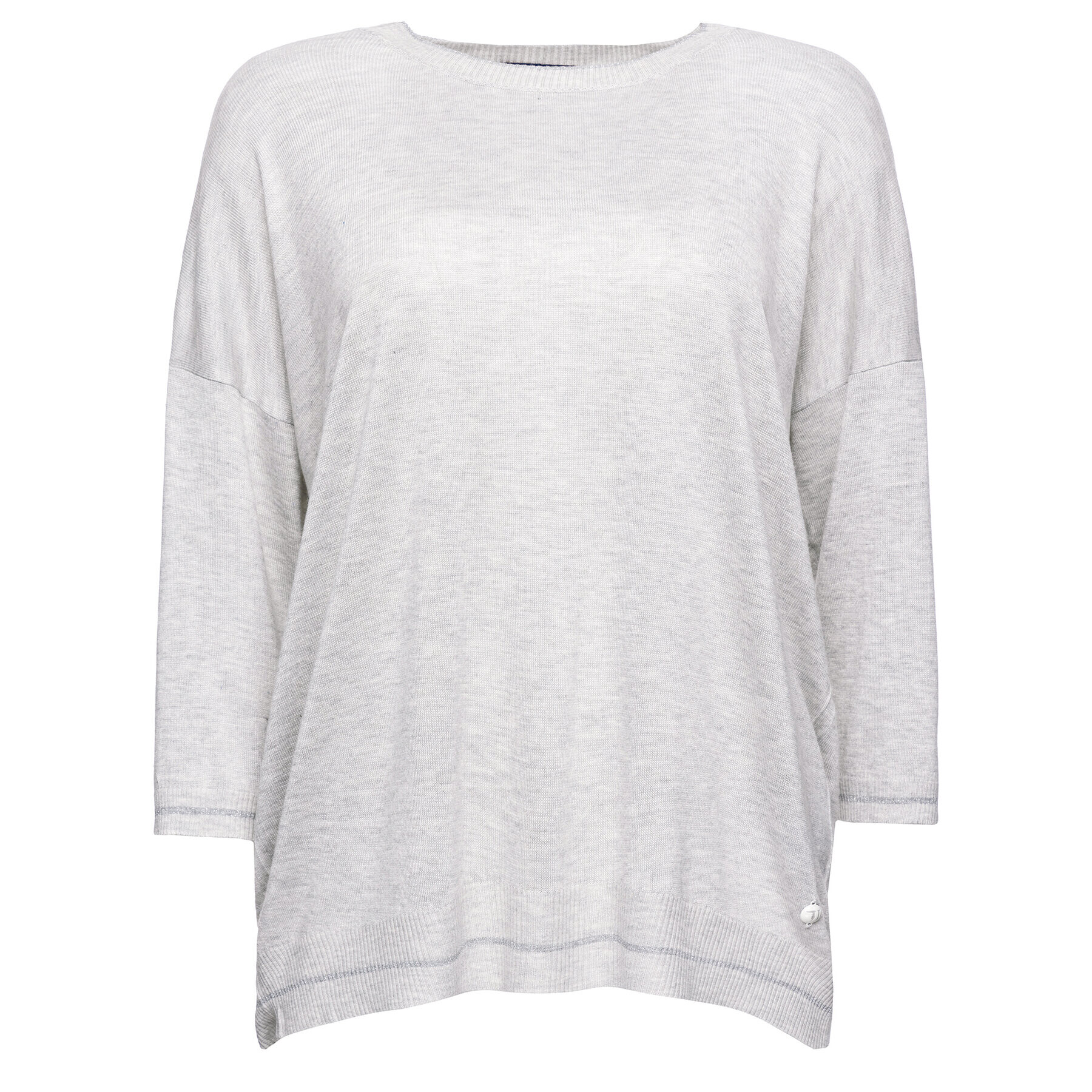 Trussardi Блуза Round Neck Over Viscose Wool Blend O 56M00187 Сив Oversize - Pepit.bg