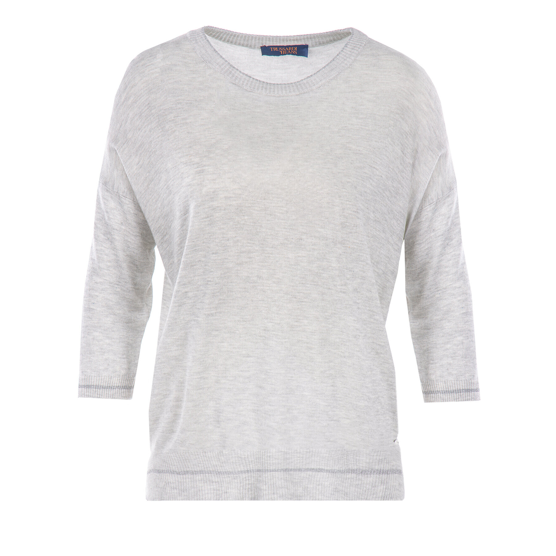 Trussardi Блуза Round Neck Over Viscose Wool Blend O 56M00187 Сив Oversize - Pepit.bg