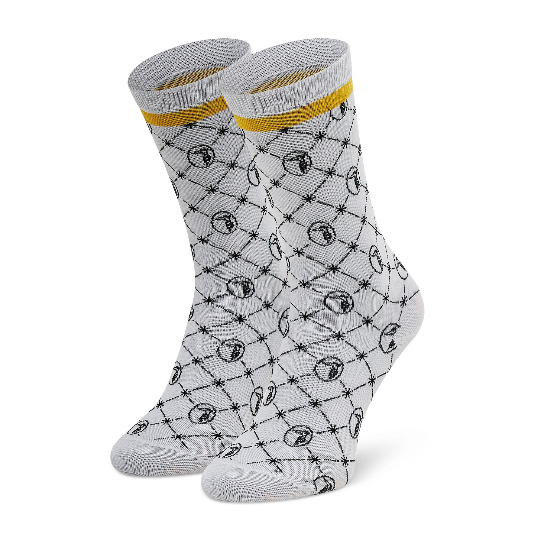 Trussardi Чорапи дълги дамски Crew Socks Monogram 59Z00321 Бял - Pepit.bg