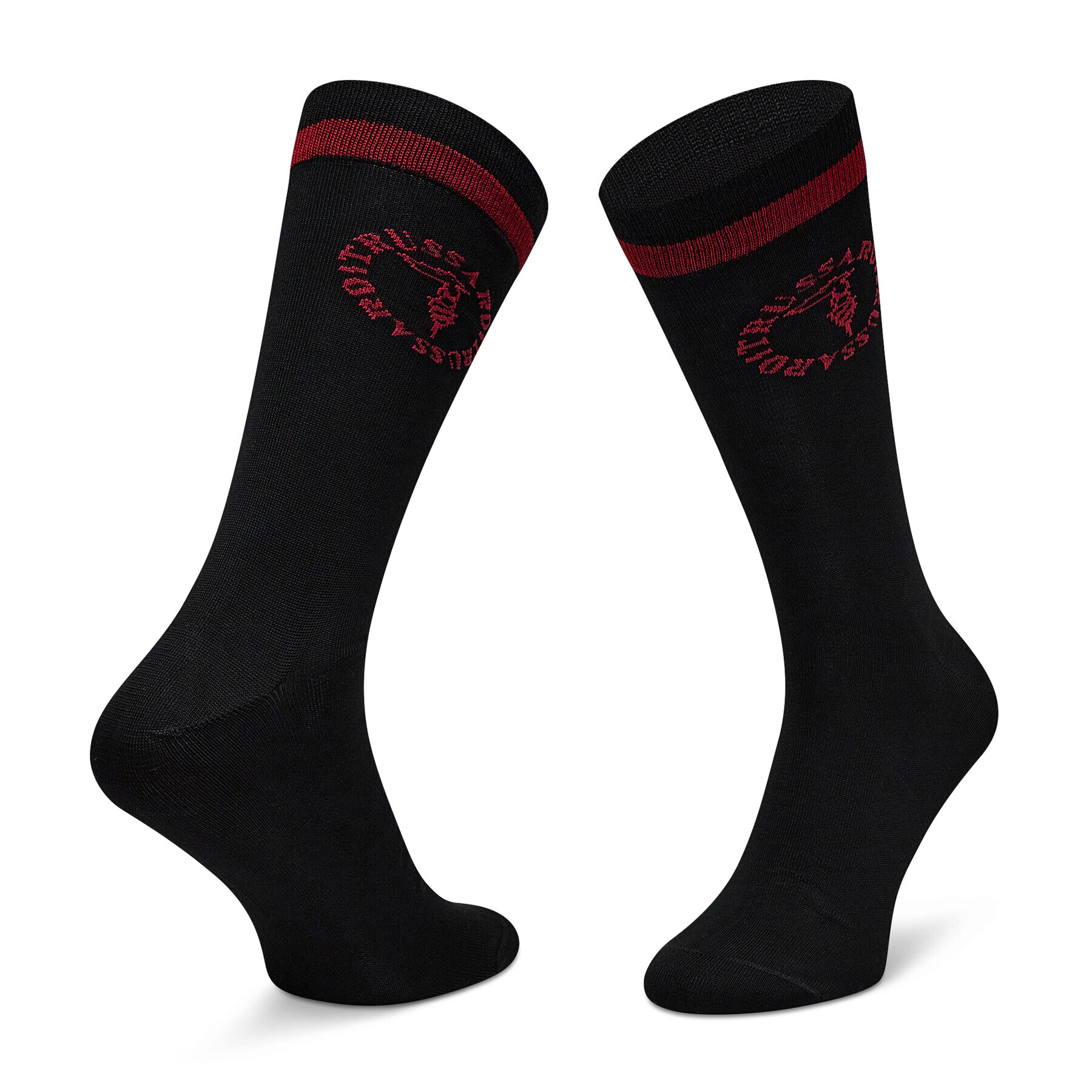 Trussardi Чорапи дълги мъжки Crew Socks Logo Round 57Z00259 Черен - Pepit.bg